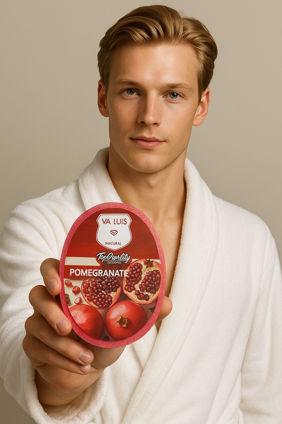 Va.Luis-Handmade Pomegranate Extract Sponge Soap - Moisturizing Purifying 130 Grams 2