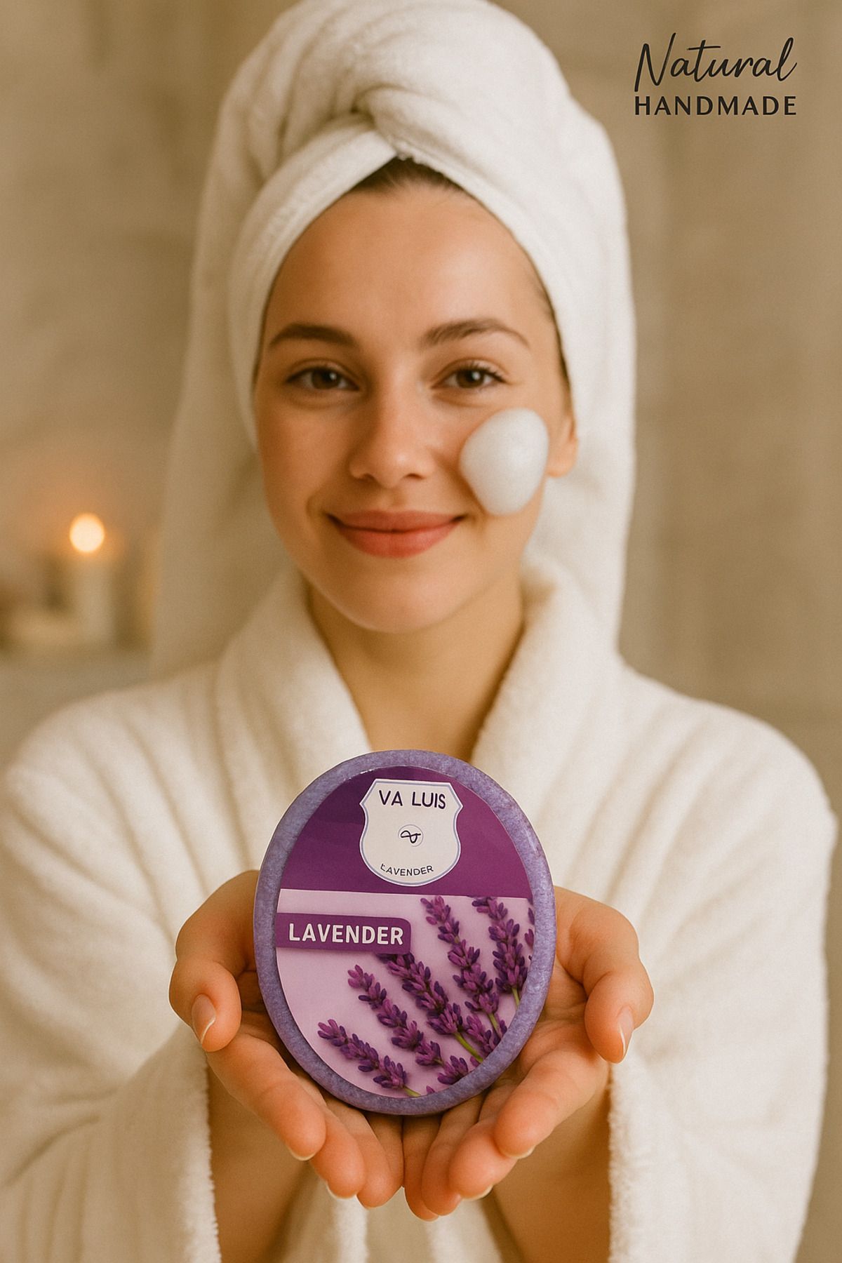 Va.Luis Handmade Lavender Sponge Soap 130 Gram-🌿 Yepyeni Ürün – Lavantanın ferahlatıcı etkisi ve el yapımı