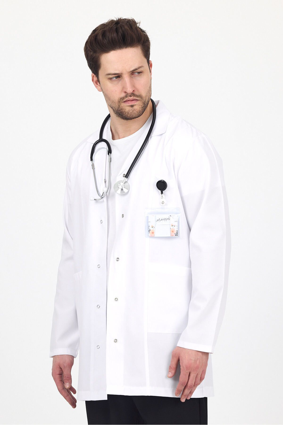 KARGA ÜNİFORMA Uzun Kol Beyaz Erkek Hemşire Önlüğü Doktor Önlüğü Öğretmen Önlüğü Eczacı Laborant Önlüğü