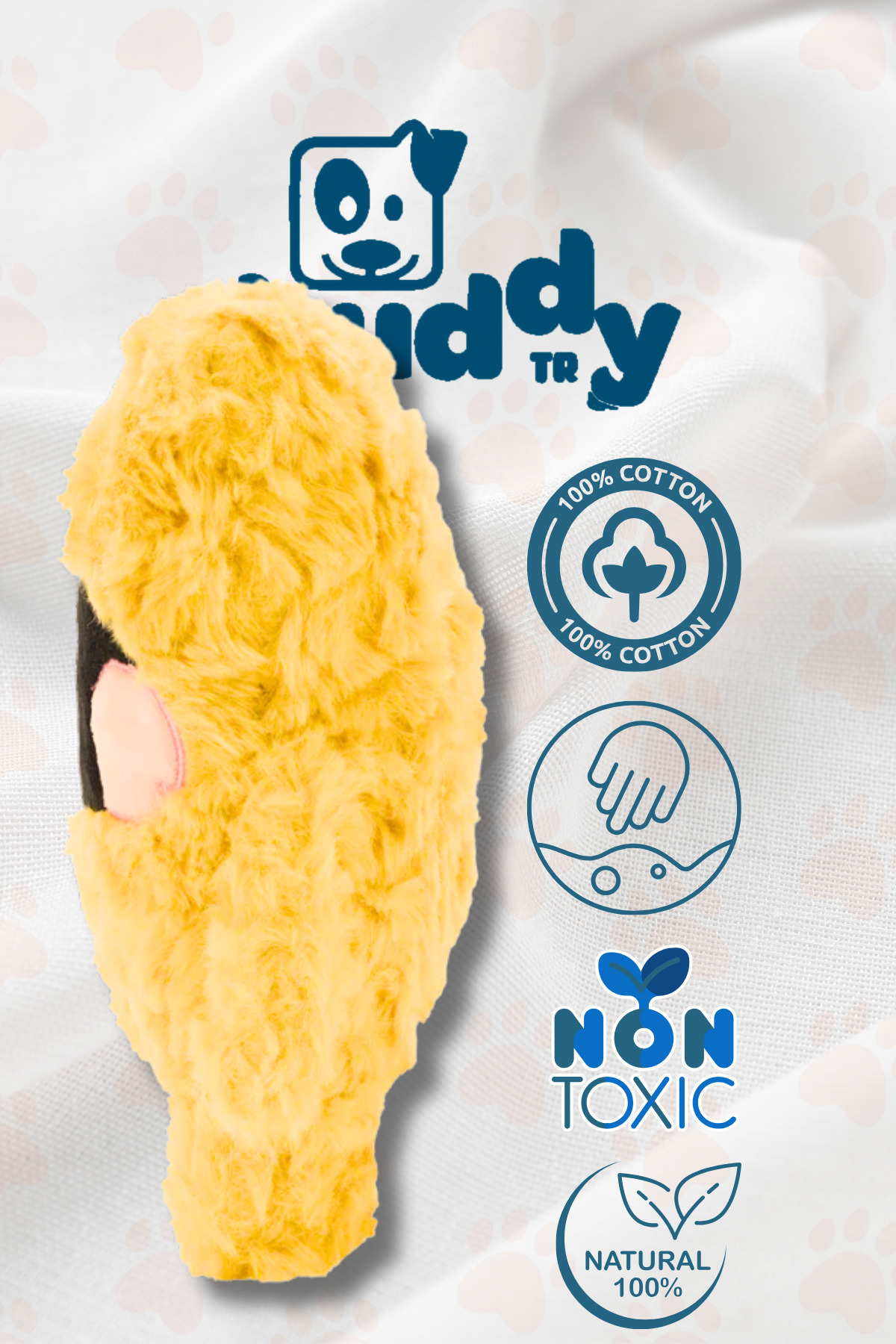 buddyTR-Snaggle Smirk Yellow Plush Dog Toy |   Cheerful Appearance |   Durable Design |   Long Time Game 5