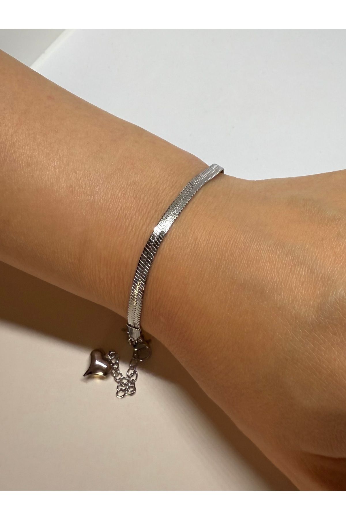 Gulsah's Store Çelik silver italyan bileklik