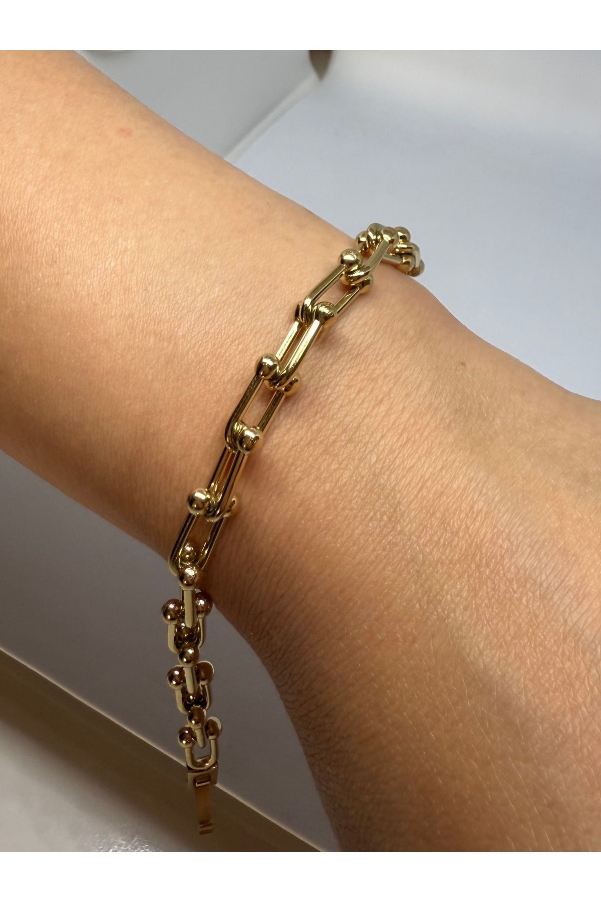 Gulsah's Store Çelik gold ataç bileklik