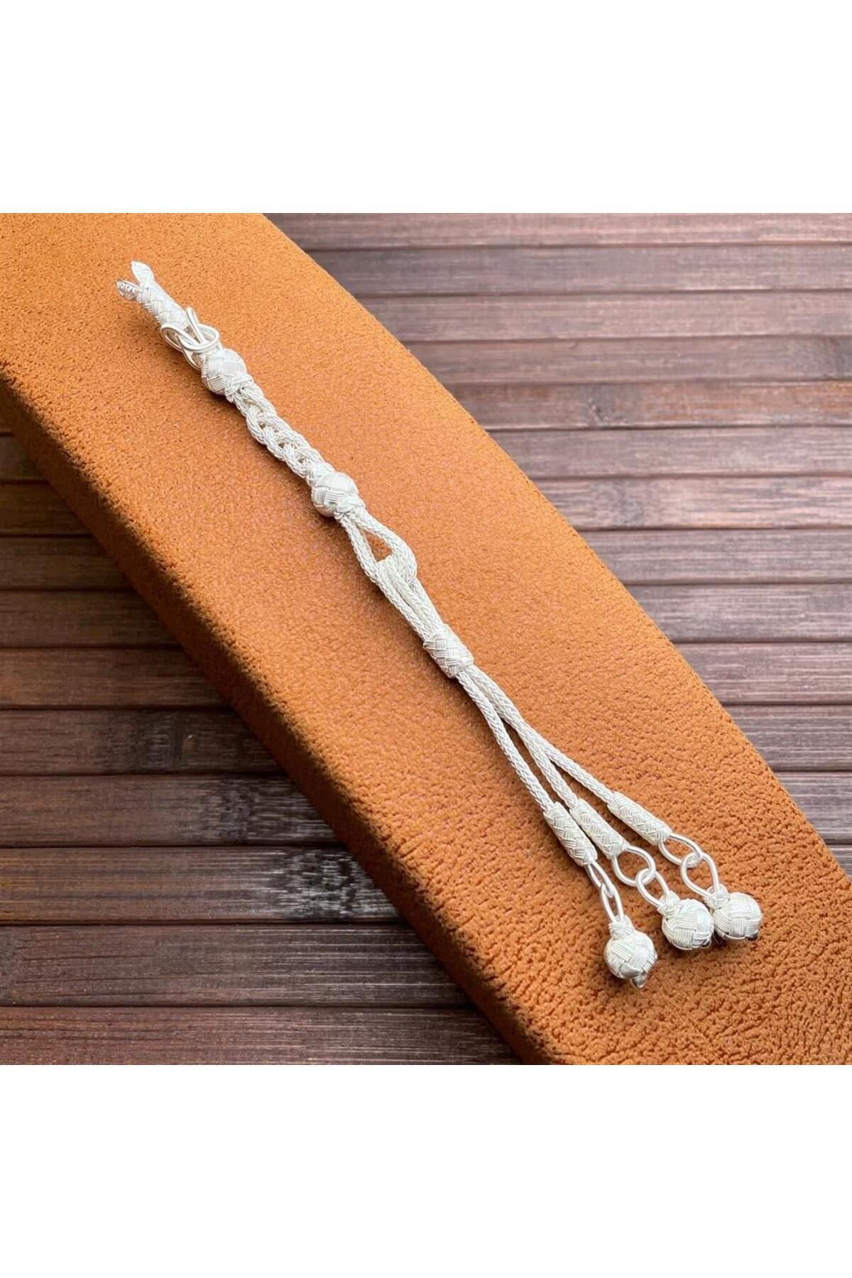 dergah tesbih-3-Piece Reis Silver Kazaziye Knitted Whip 3