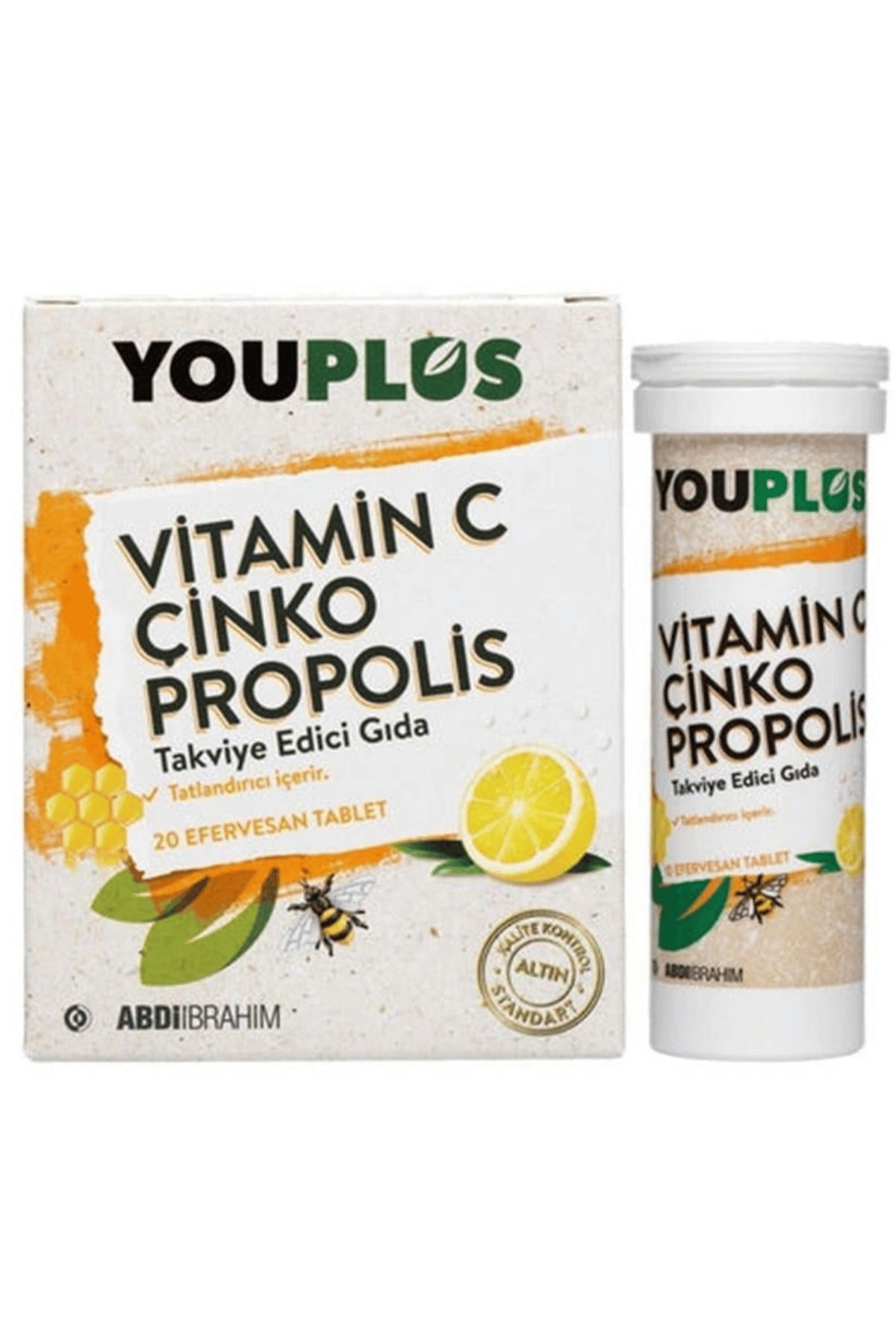 AKSU Youplus Vitamin C Çinko Propolis 20 Efervesan Tablet
