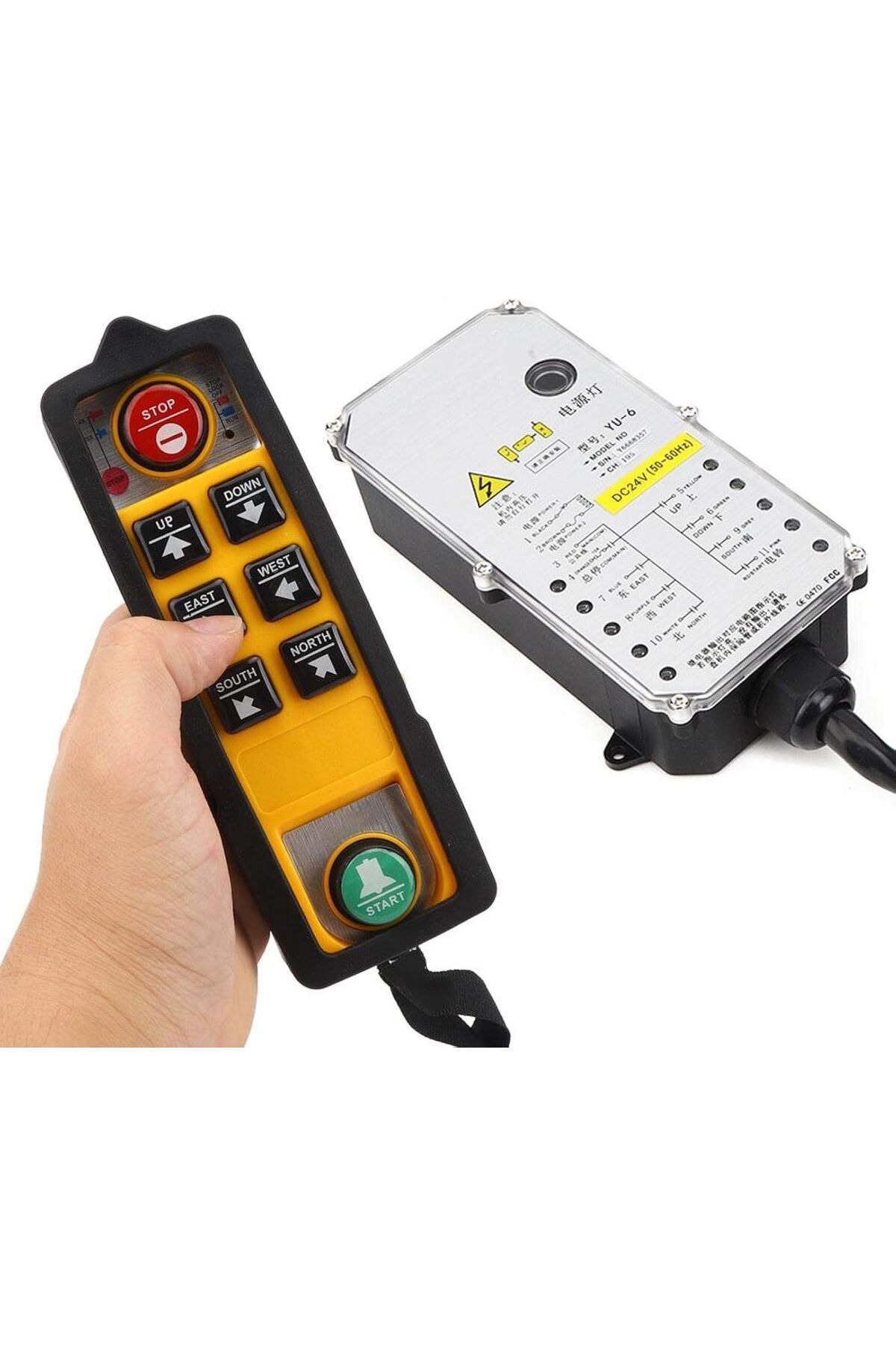 GÜMRÜK BEY YAYU YU-6 Kaldıraç Kontrolörü – Vinç Radyo Uzaktan Kumanda (Tek Saplı, 36V, 800MHz)