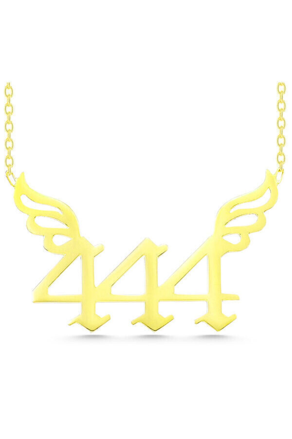 shop Gold Melek Kanatlı 444 Melek Sayısı 925 Ayar Gümüş Kolye