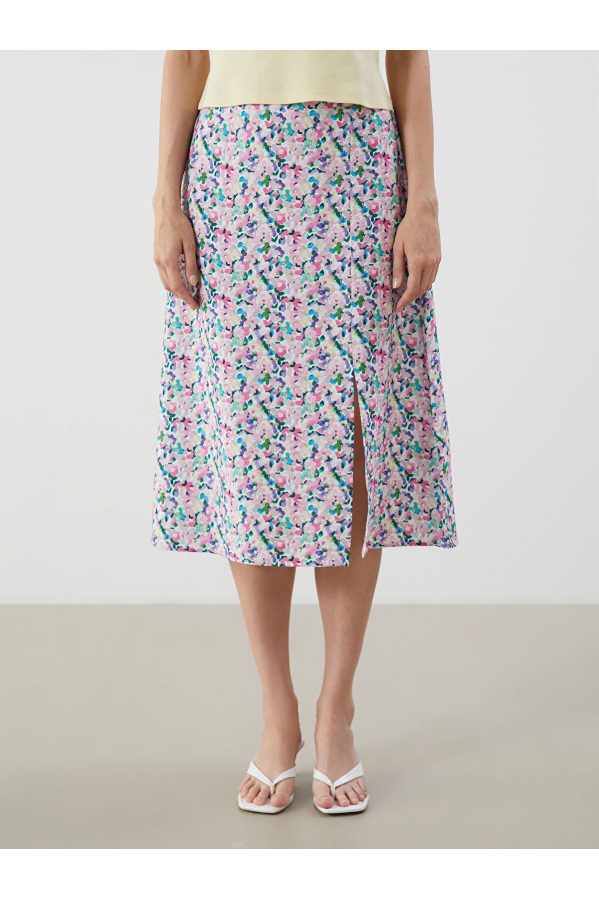 LC Waikiki-Lcw Floral A-Line Skirt with Elastic Waist 2