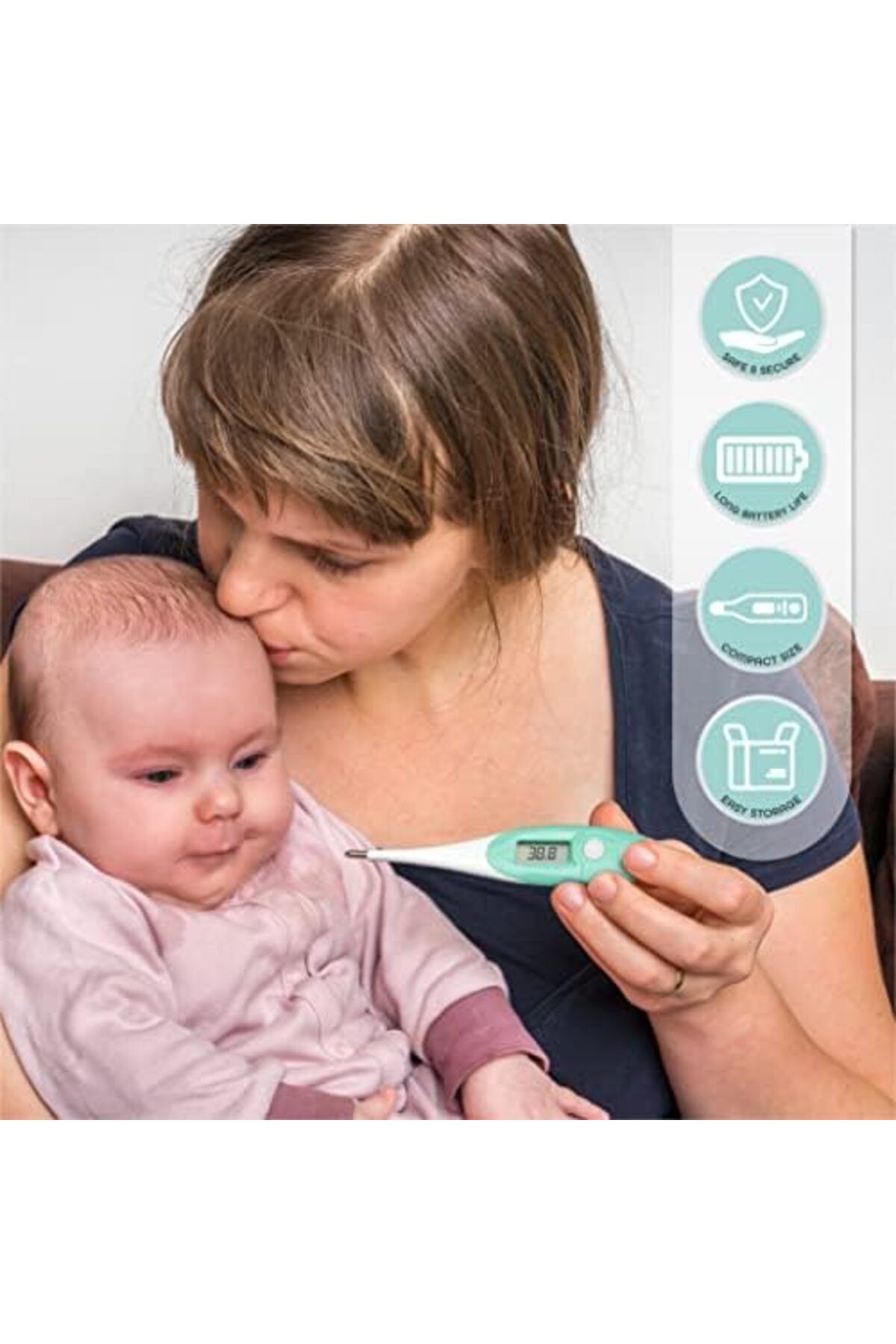 Moon-Digital Thermometer Child Adult Body Digital Medical LCD Thermometer Oral Rectal Unde 6