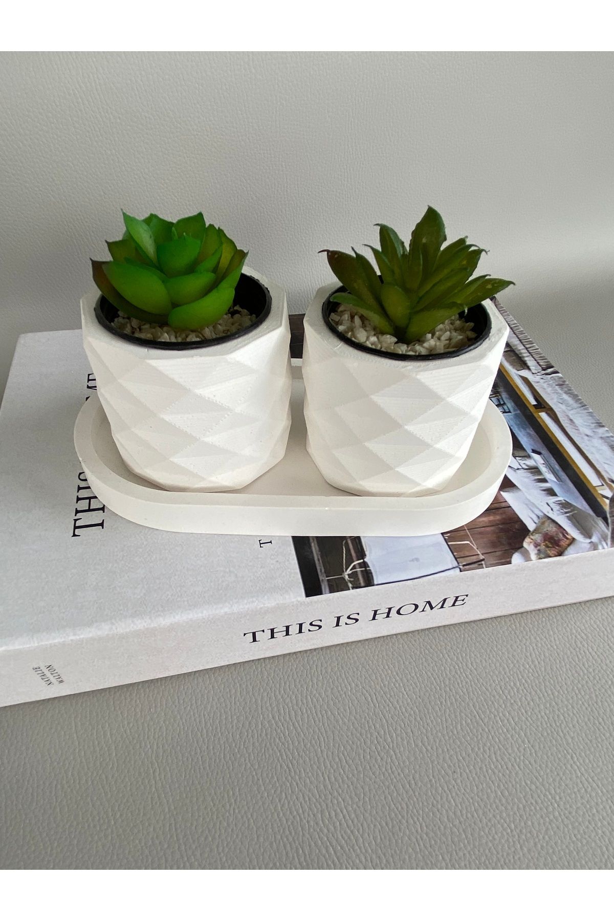 SELAR HOME DECOR kaktüs sukulent için prizma mini saksı seti 3 parça