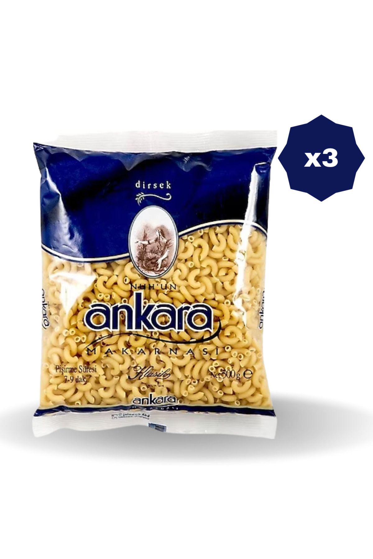 Nuh'un Ankara DİRSEK MAKARNA 500 GR - (3 ADET)