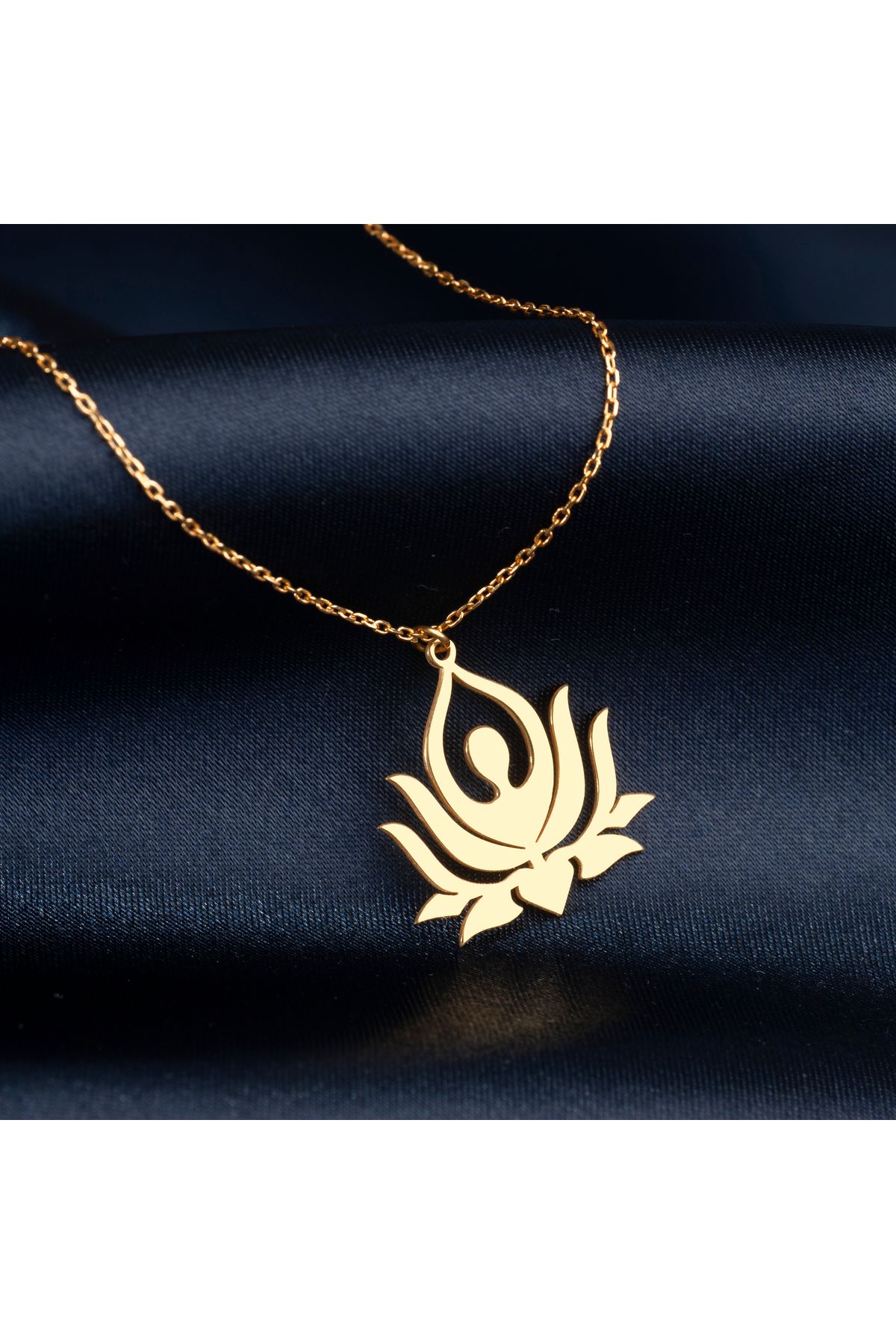 DIZY SILVER LOTUS ÇİÇEĞİ KOLYE, MEDITASYON SEMBOLÜ TAKI, SPİRİTÜEL ANLAMLI KOLYE, YOGA SİMGESİ