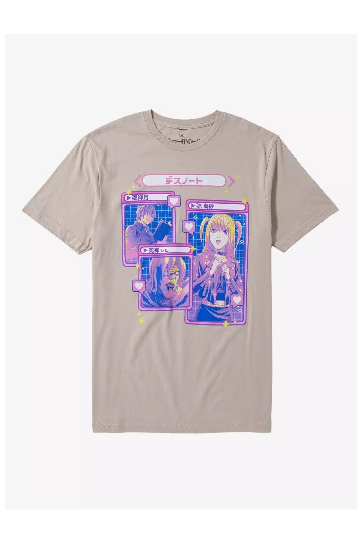 DEEFWEAR Bej Death Note Vaporwave Ön Baskılı Unisex Oversize Tshirt