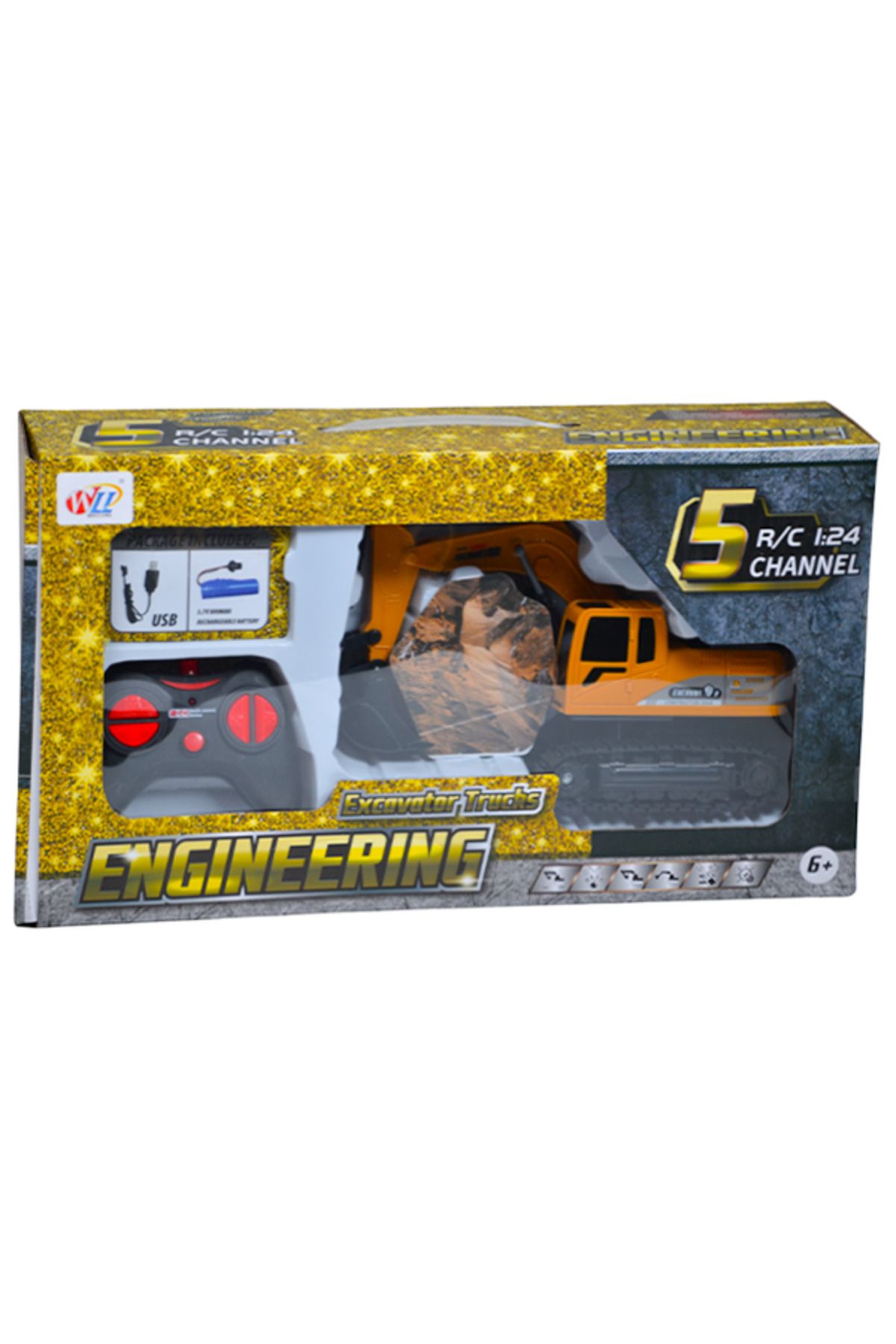 Pasifik Toys WLL Seri 5 Uzaktan Kumandalı 1:24 Ölçekli Paletli Kepçe 680C2