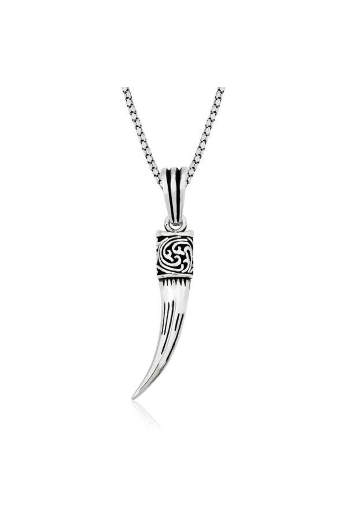 shop Fil Dişi 925 Ayar Gümüş Erkek Kolye
