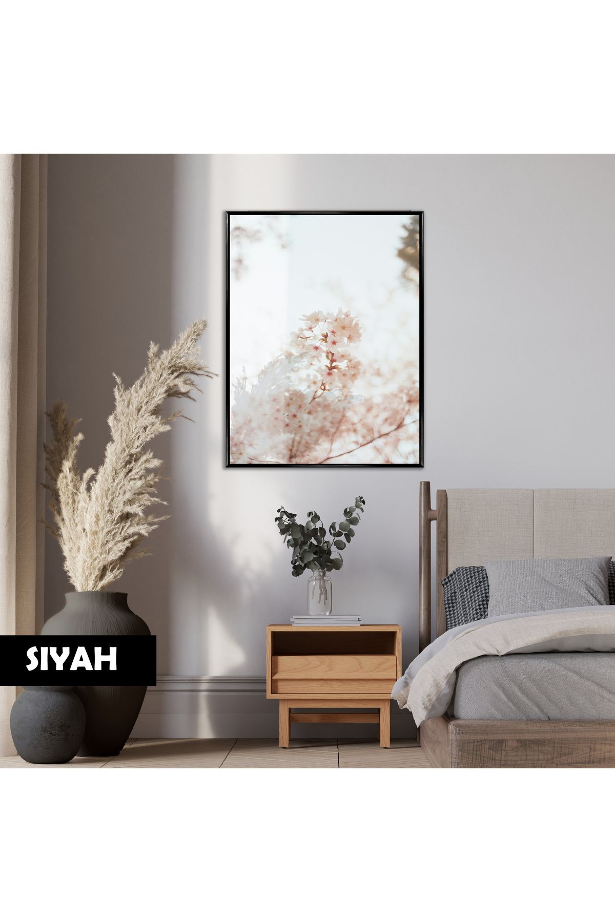 Harikabirev HARİKABİREV|ÇİÇEK DALI (BLOSSOM) MODEL |ÇERÇEVELİ TEMPERLİ CAM TABLO TEKLİ DİKEY