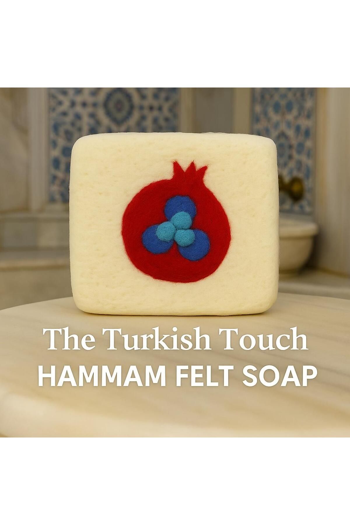 Okya Home-Ruby Pomegranate Handmade Felted Hammam Soap by The Turkish Touch 1