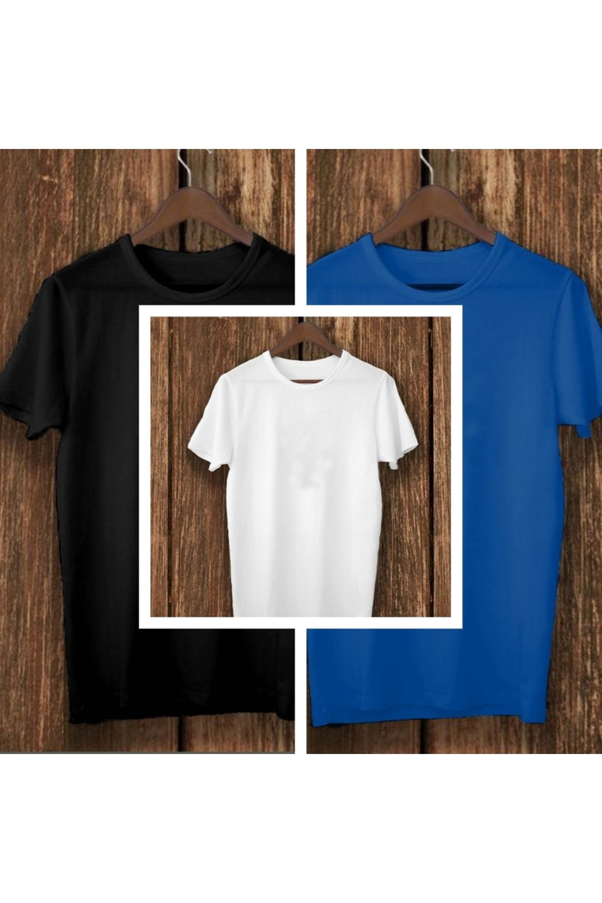 THE WHITE Erkek 3-lü Casual/Günlük T-Shirt