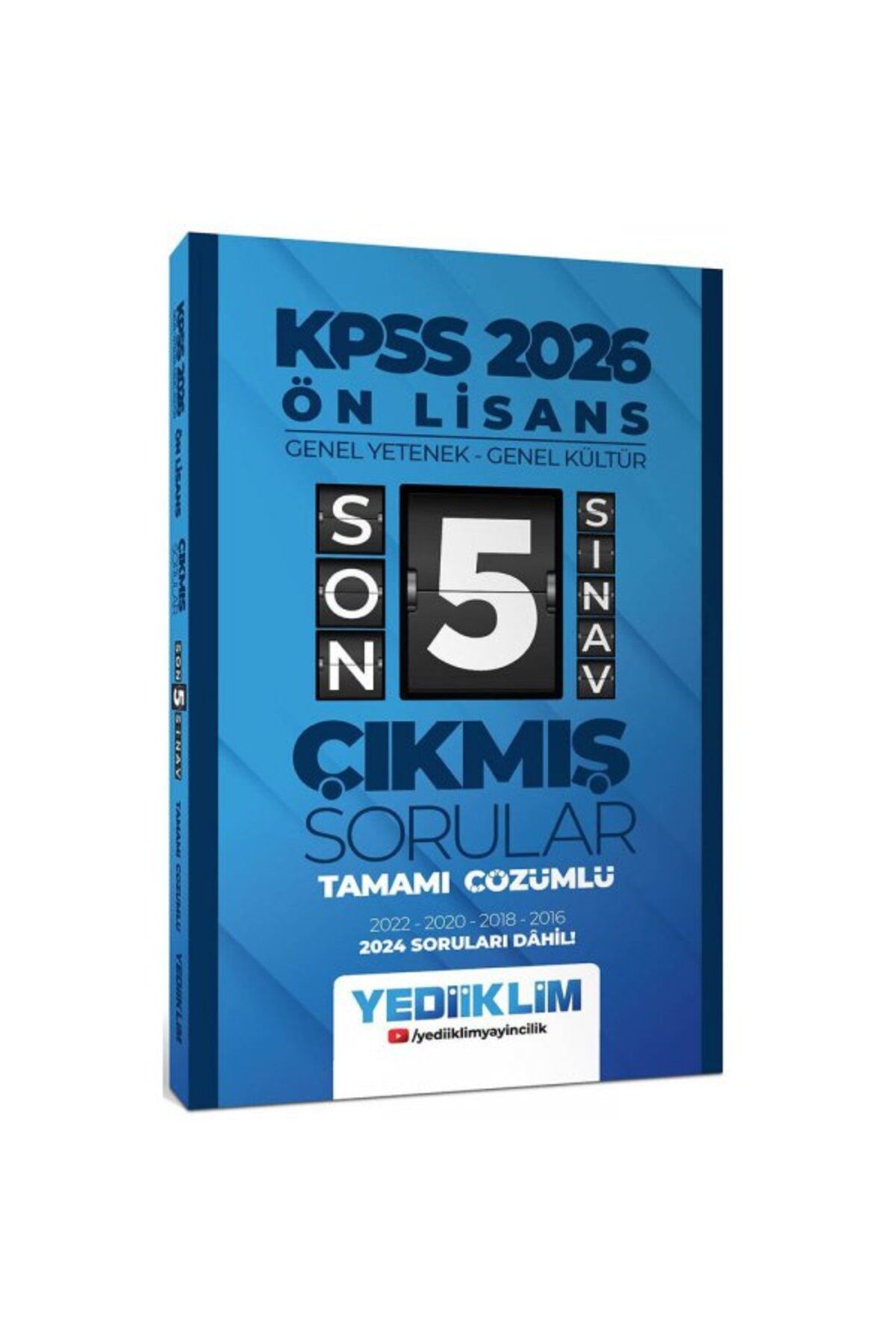 Yediiklim Yayınları Yediiklim 2026 Ön Lisans GY-GK Tamamı Çözümlü Son 5 Sınav Çıkmış Sorular 2024 Soruları Dahil