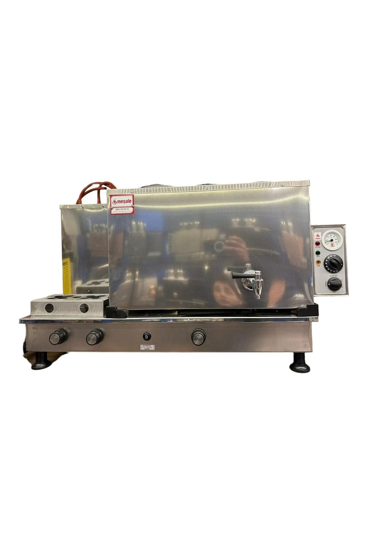 Meşale 3 Demlikli İnox Elektrik + Gazlı Full Otomatik Çay Kazanı