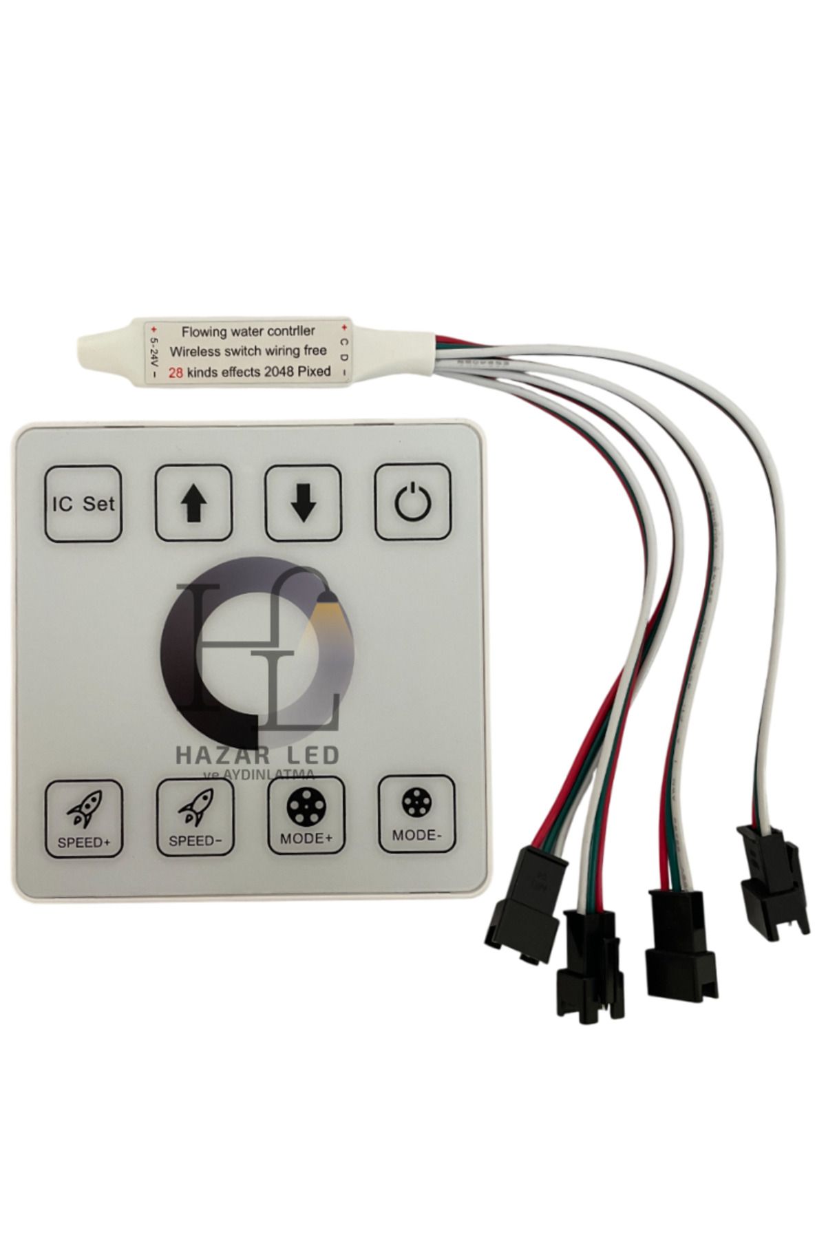 Hazar Led 5-24 Volt Tek Renk Pixel Şerit Led Kontrol Duvar Tipi 4 Çıkışlı WS2811