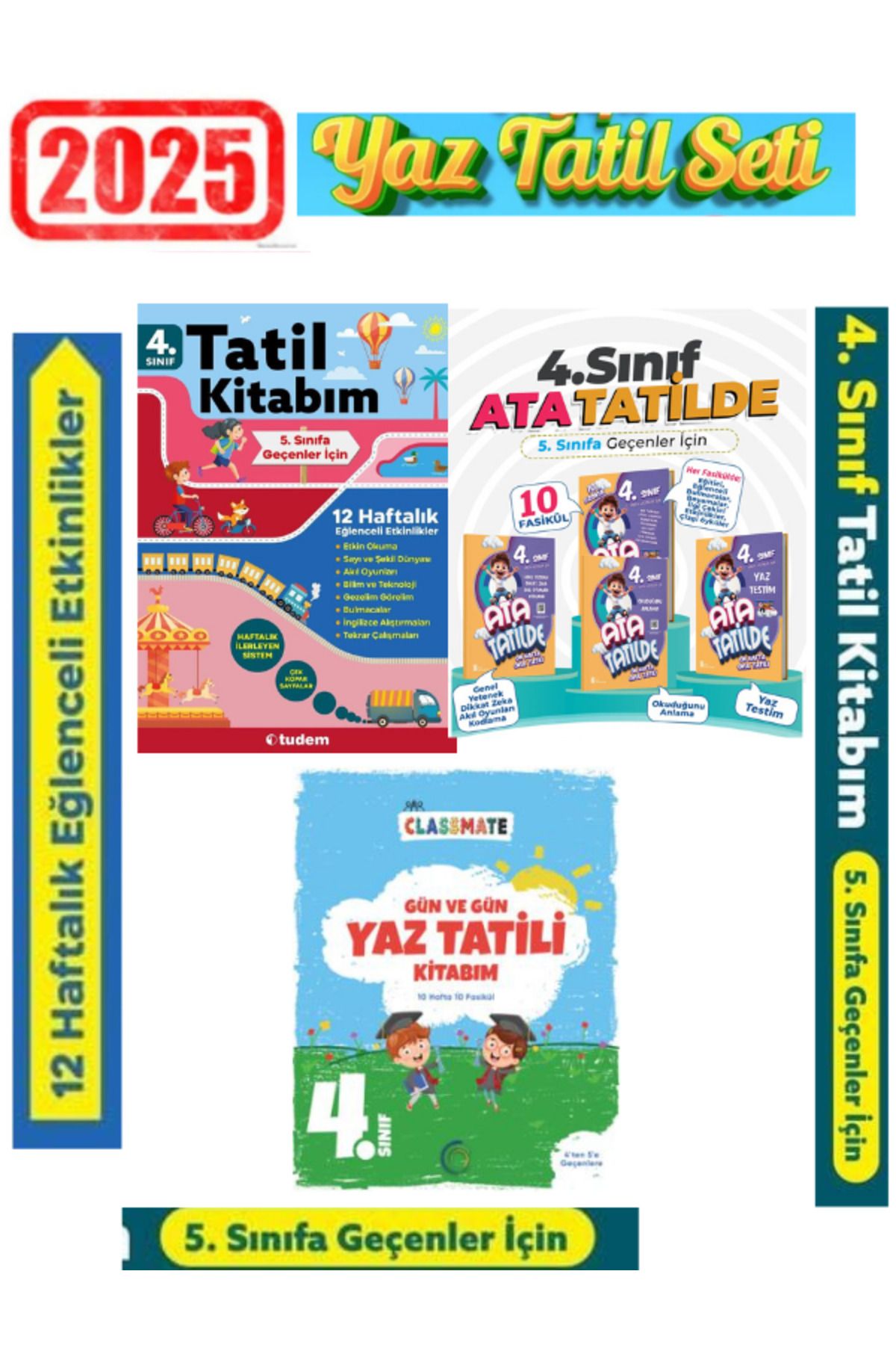 Ens Yayıncılık Tudem 4.Sınıf 12 Hafta Yaz Tatil+Ata 4.Sınıf 10 Fasikül Yaz Tatil+Okyanus 4.Sınıf Yaz Tatil Seti