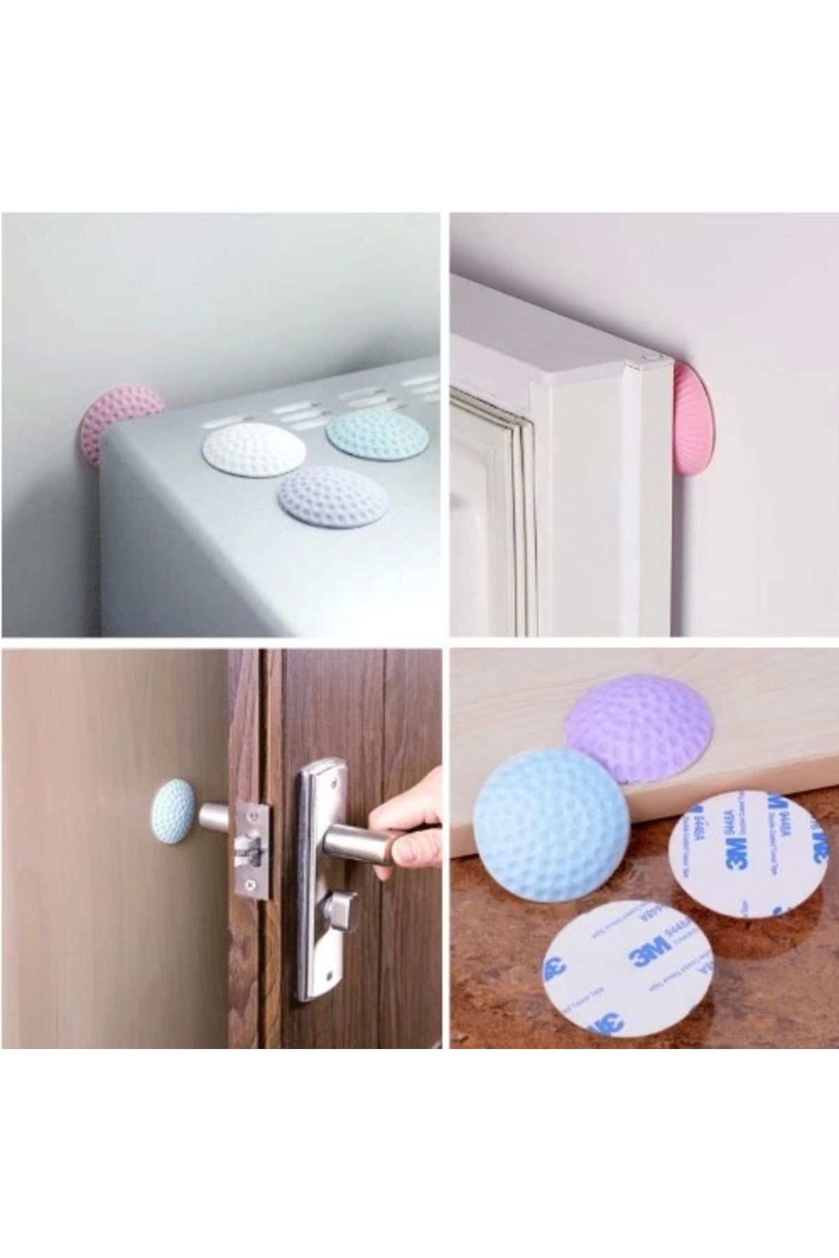 DENİZBİLİŞİM Pratik Çok Amaçlı Silikon Kapı Duvar Koruyucu Tampon 4Lü Paket