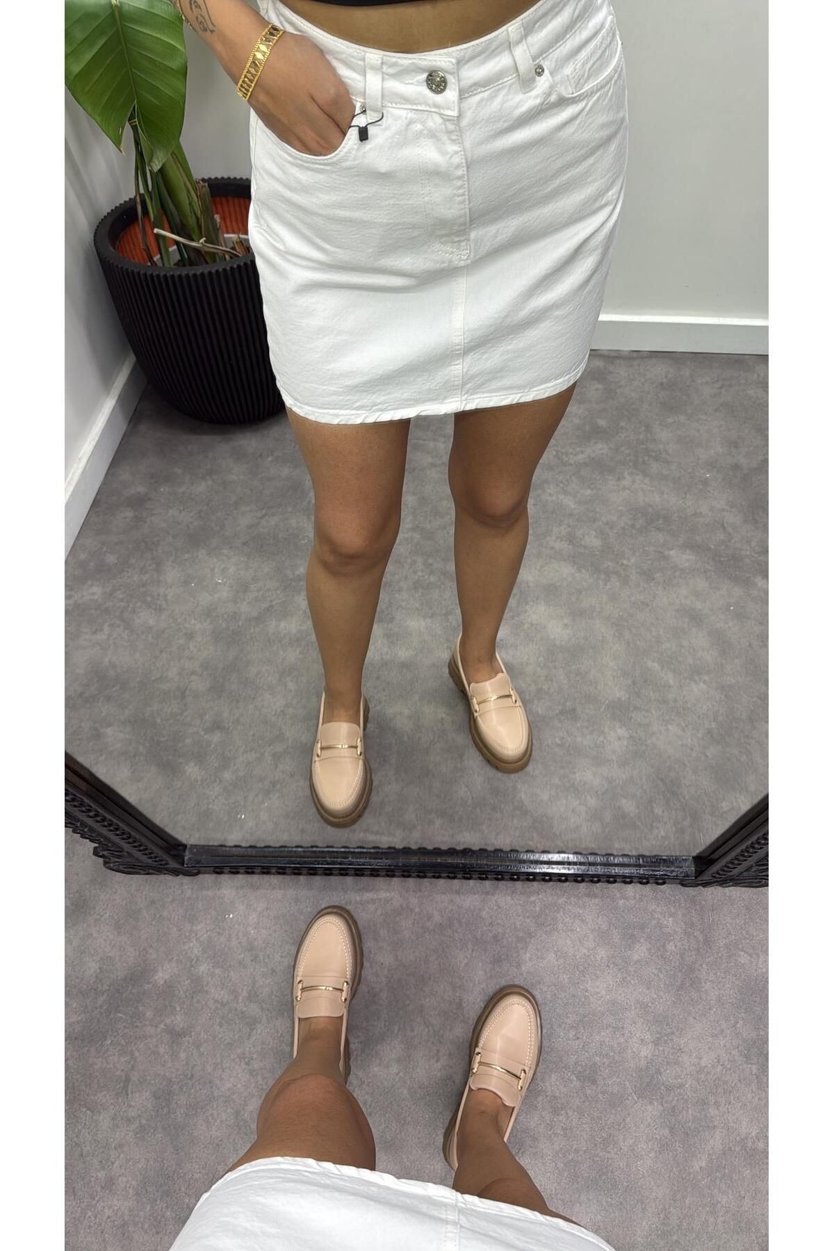 Acar Boutique White Mini Jean Etek