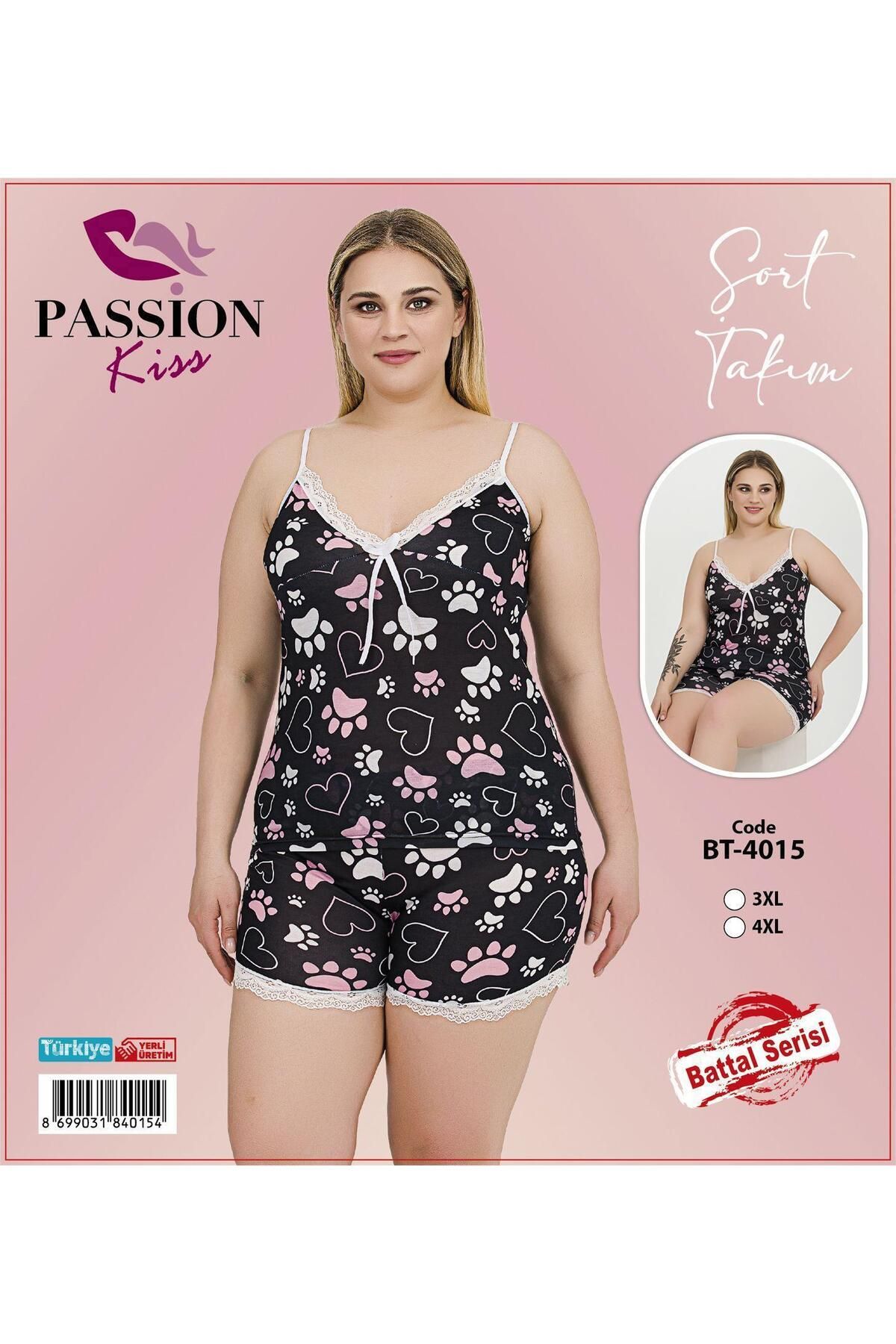 Emir Store İp Askılı Şortlu Büyük Beden Kadın Pijama Takımı