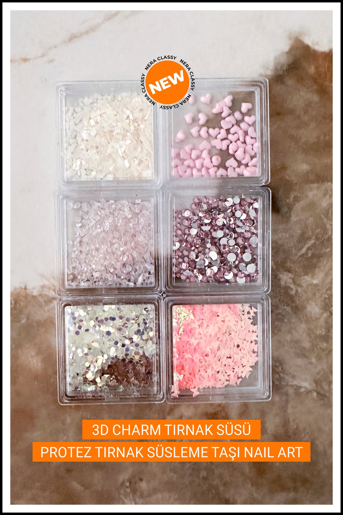 Nera Classy 3D Charm Tırnak Süsü, Protez Tırnak Nail Art Süsleme Charm