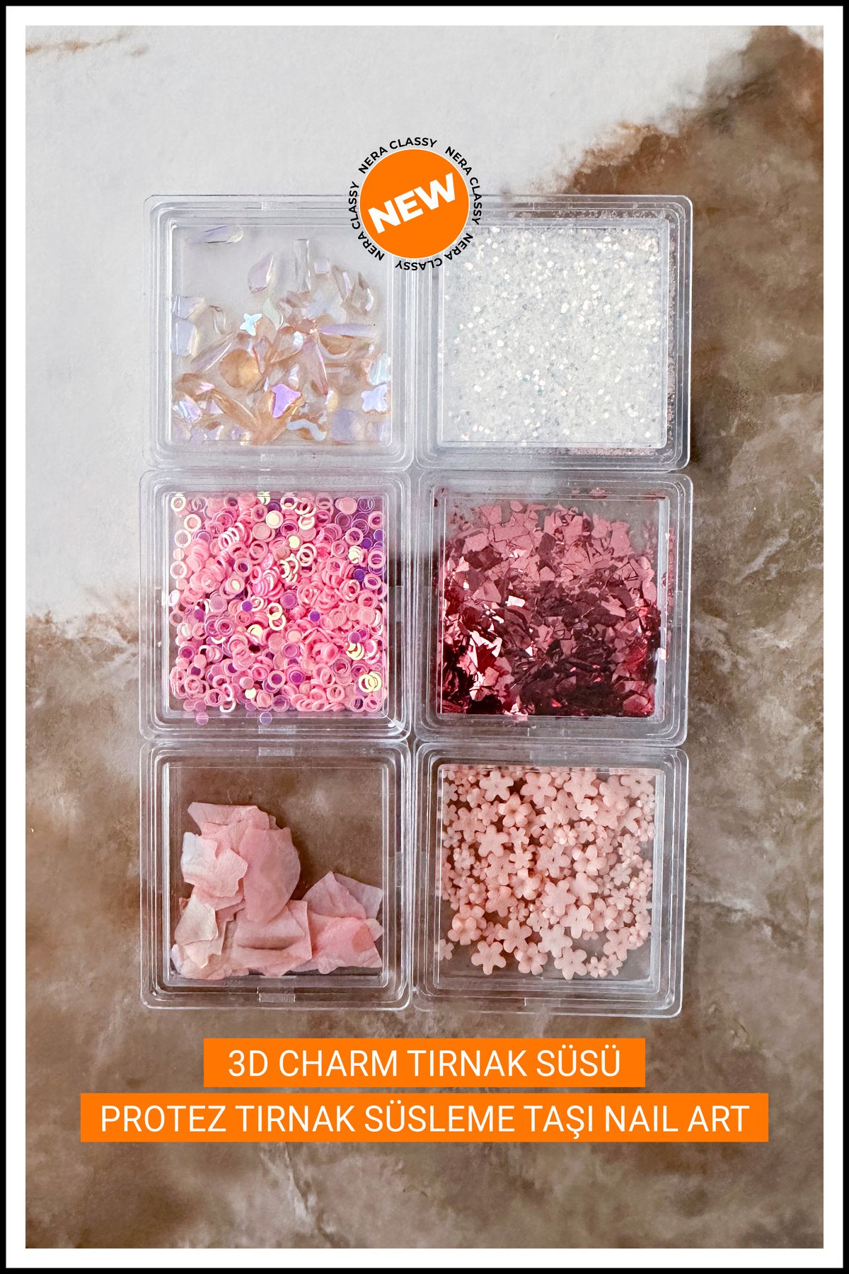 Nera Classy 3D Charm Tırnak Süsü, Protez Tırnak Nail Art Süsleme Charm