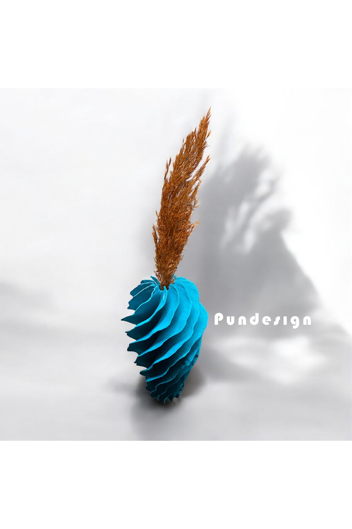 Pundesign Vavé Dekoratif Mavi Vazo - Organik Tasarım - 20 Cm