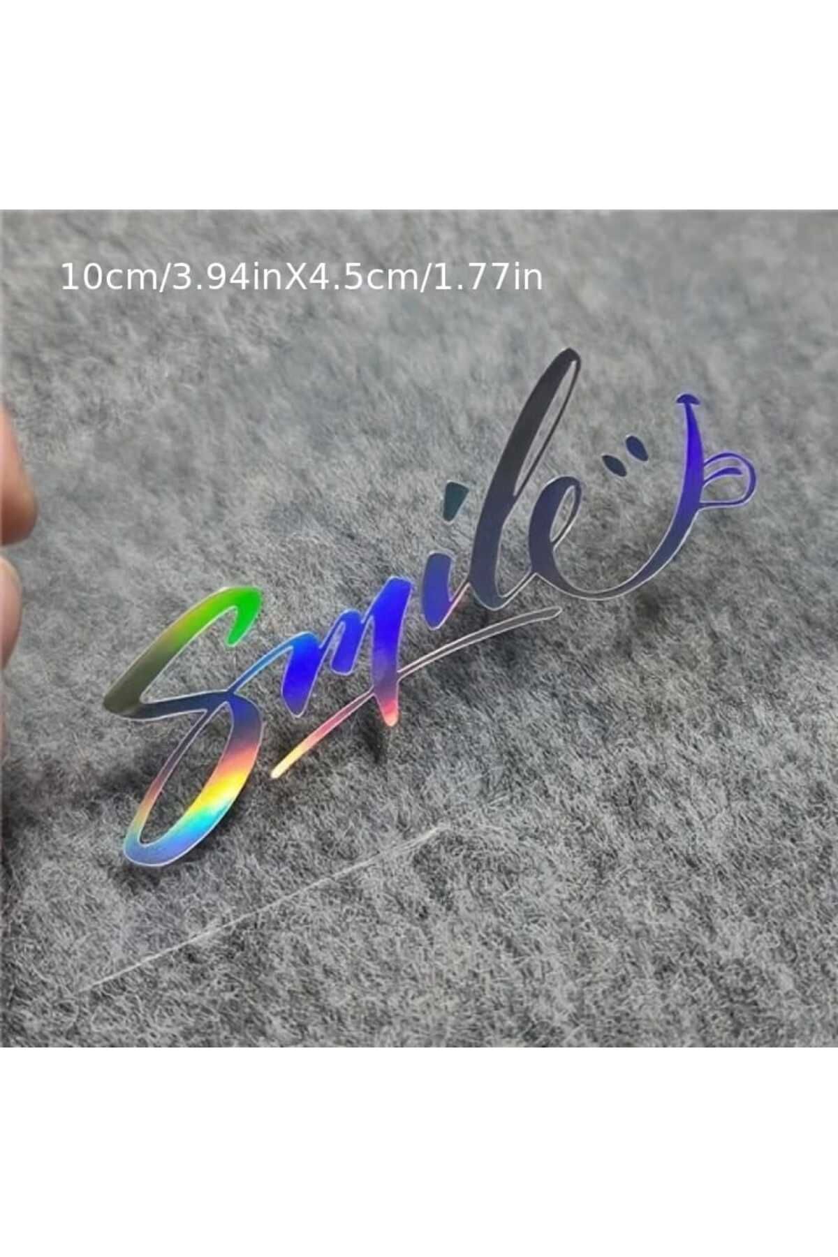 onurreklamonline “SMILE” Yazılı Sticker – 10x4.6 cm – Minimal Tasarım – Suya Dayanıklı Vinil Etiket