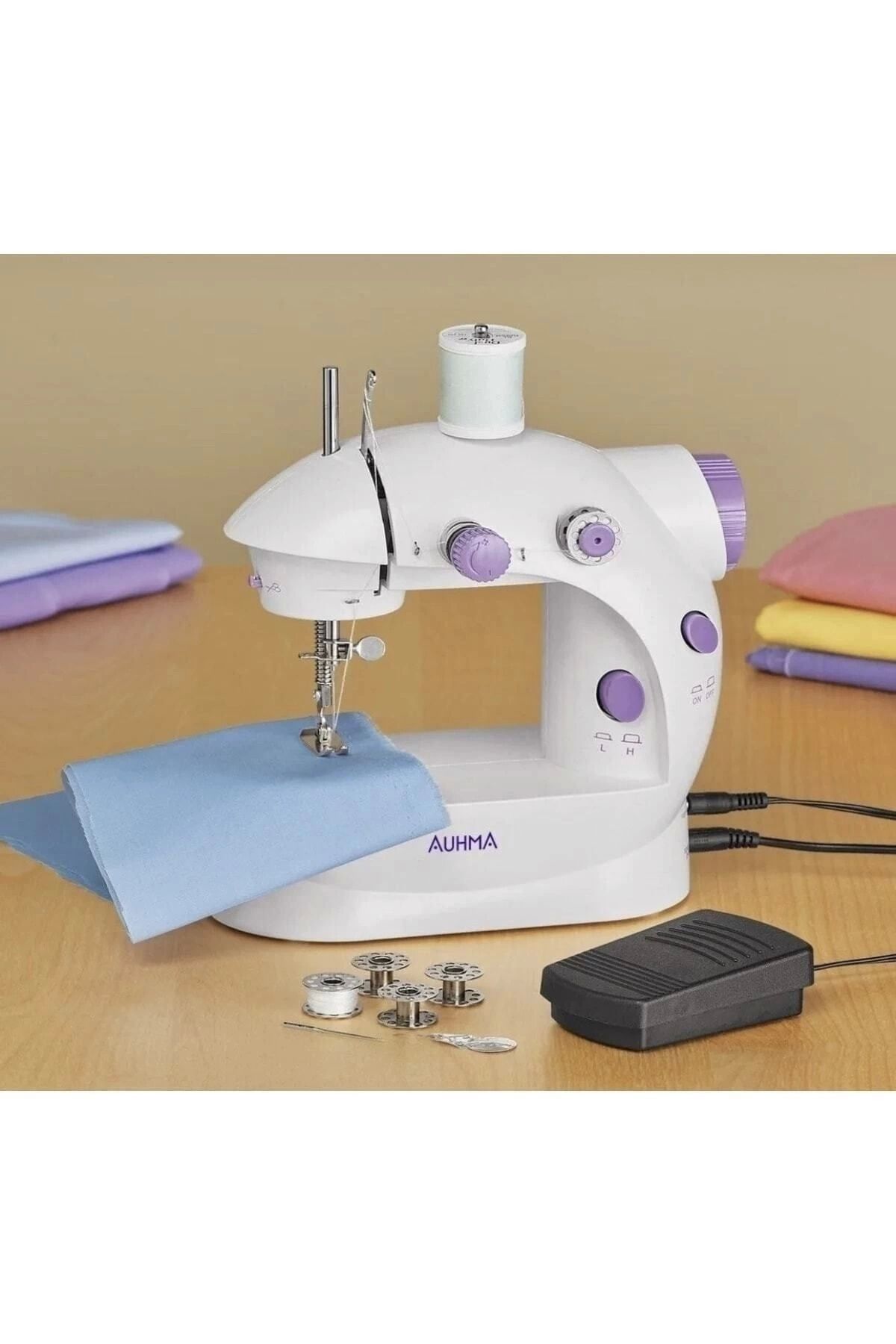 feifei Işıklı Pedallı Dikiş Makinesi Mini Asw1 Beyaz Nakış