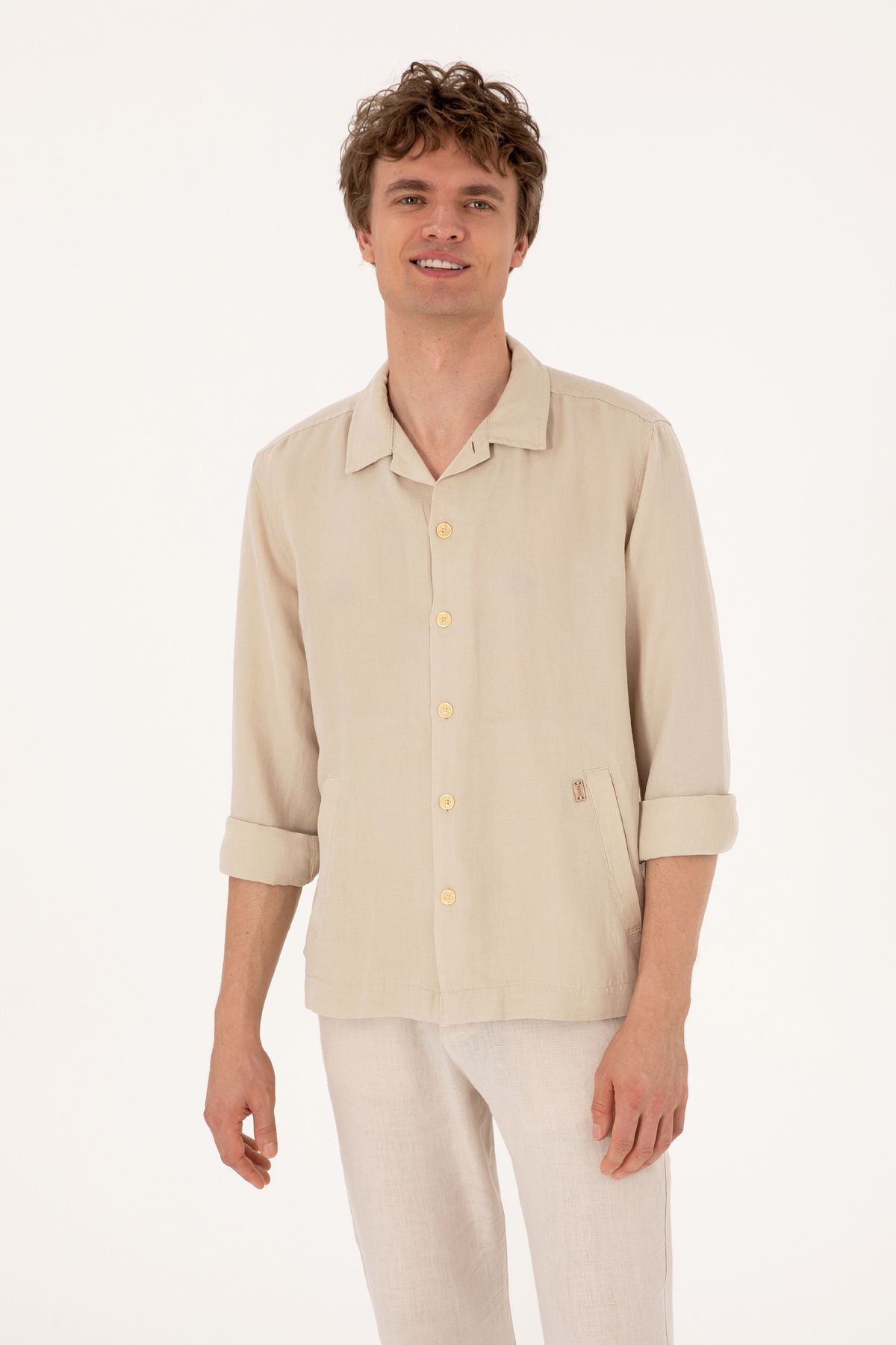 U.S. Polo Assn. Erkek Taş Uzun Kollu Gömlek 50299611-VR049