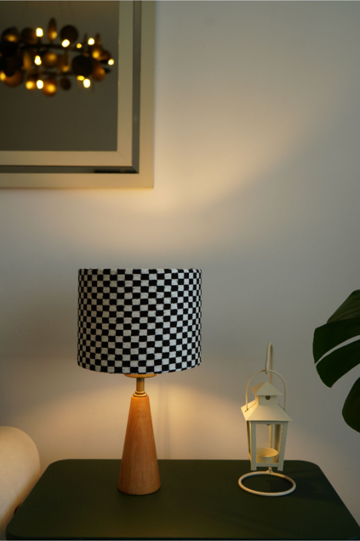 retro home design Üçgen Ahşap Model Silindir Dama Dokuma Kumaş Şapka Şık Yatak Odası Salon Abajur