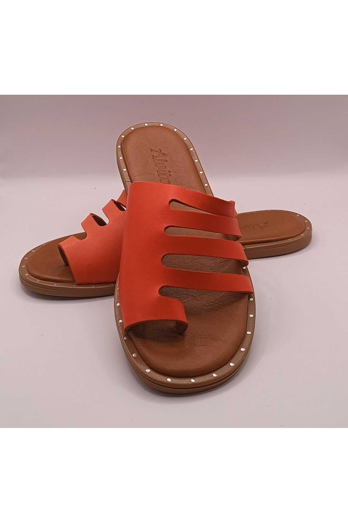 İDOL SHOES KADIN HAKİKİ DERİ PARMAK ARASI KAFES TERLİK