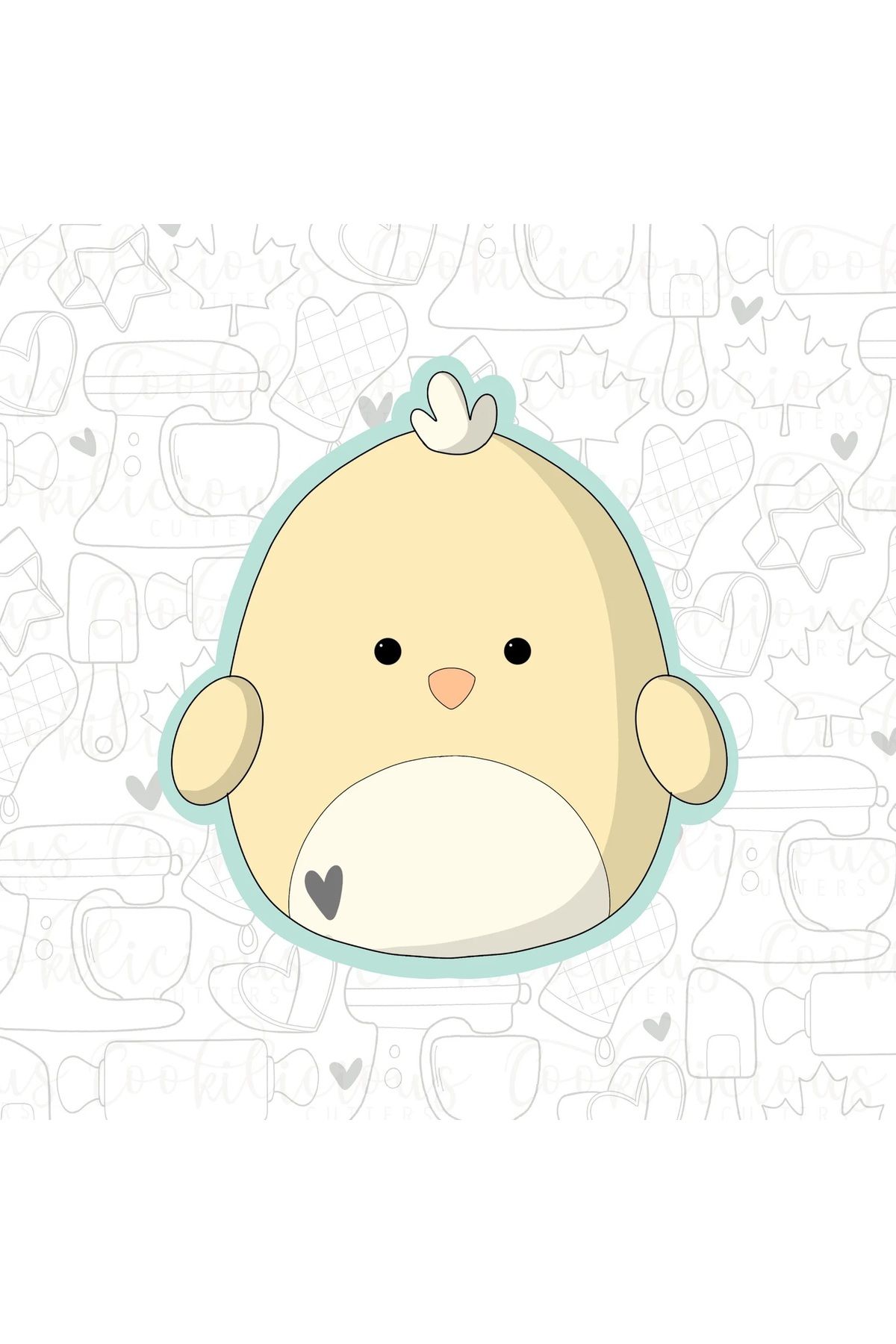 Muhcu Home Squishmallowsc Chick Kurabiye Kalıbı ve Hamur Şekillendirici Kesici