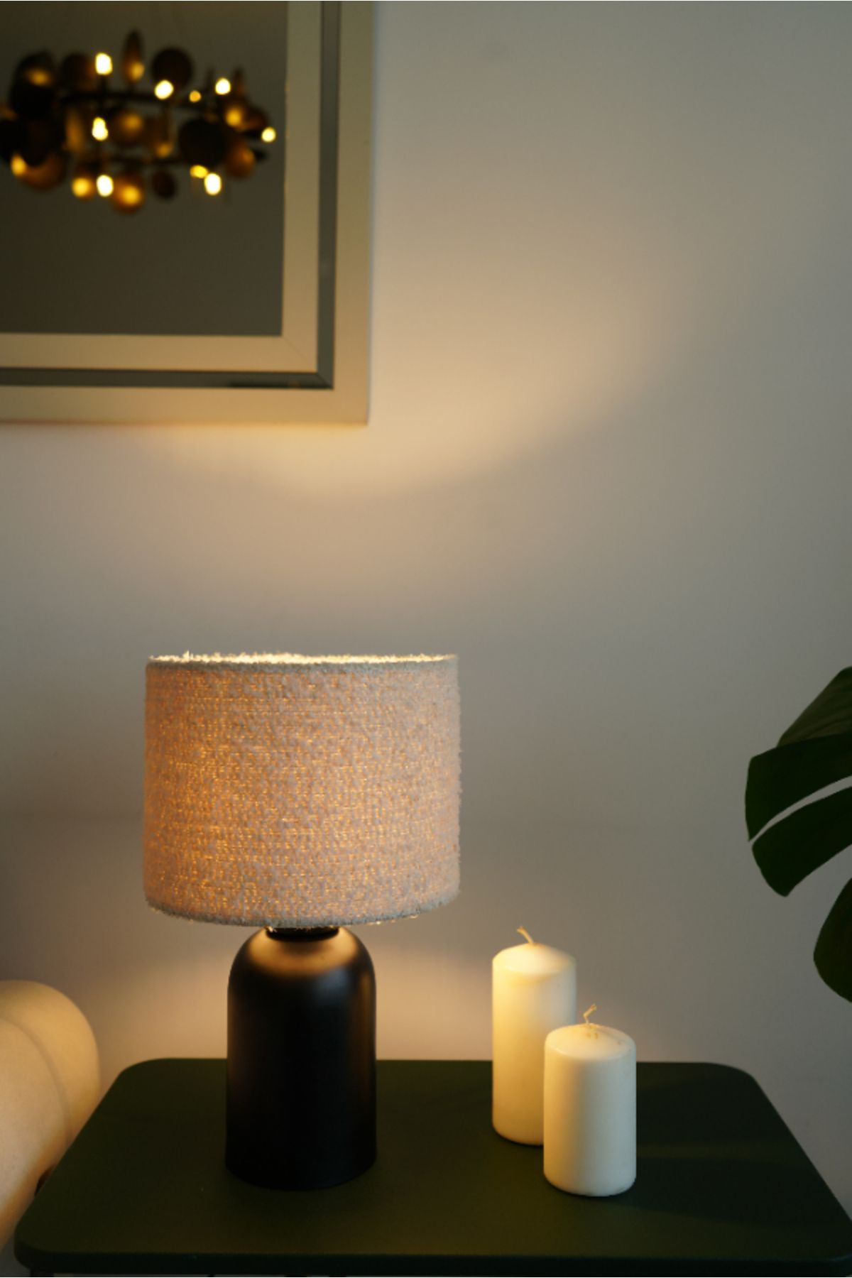 retro home design Özel Siyah Ayaklı Krem Dokuma Kumaş Şapka Şık Yatak Odası Salon Abajur Özel