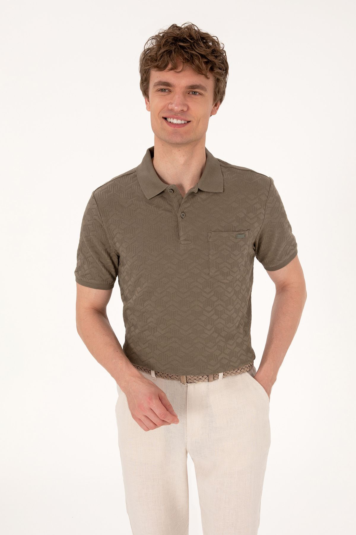 U.S. Polo Assn. Erkek Vizon Tişört 50299570-VR052