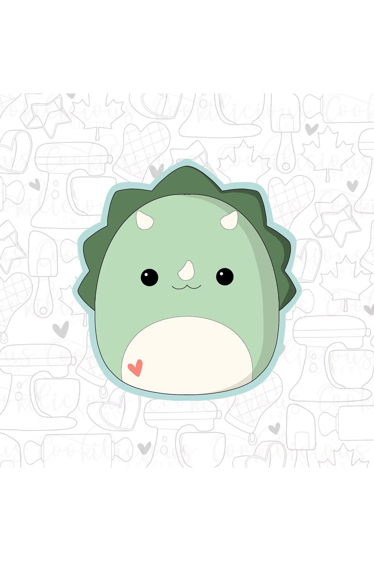 Muhcu Home Squishmallows Dino Kurabiye Kalıbı ve Hamur Şekillendirici Kesici