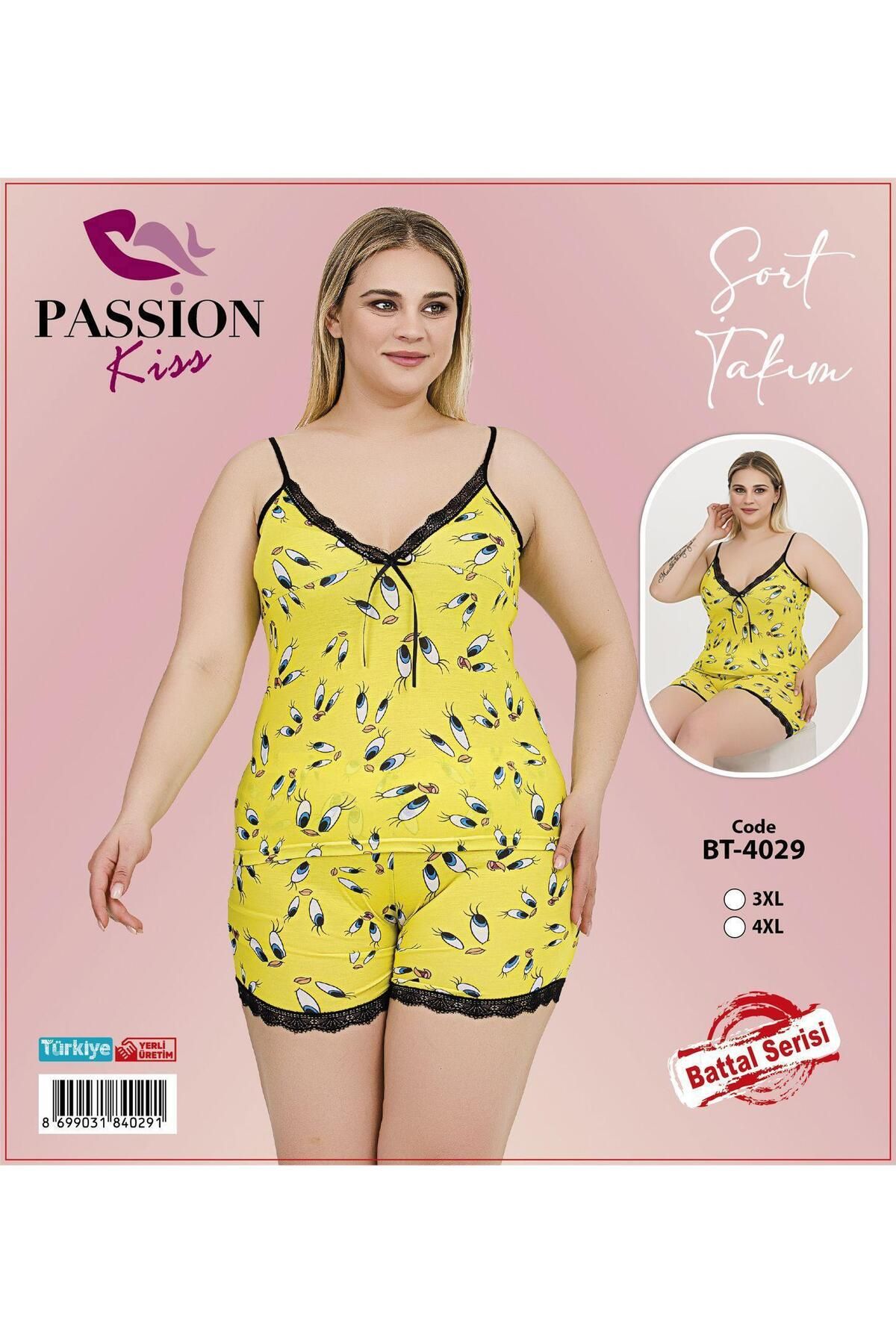 Emir Store İp Askılı Büyük Beden Kadın Pijama Takımı
