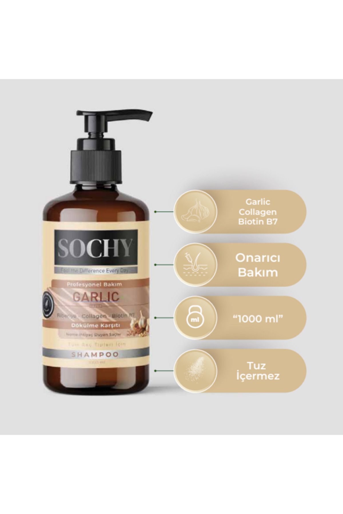 SOCHY 1000 ML Sarımsak Özlü Tuzsuz Şampuan