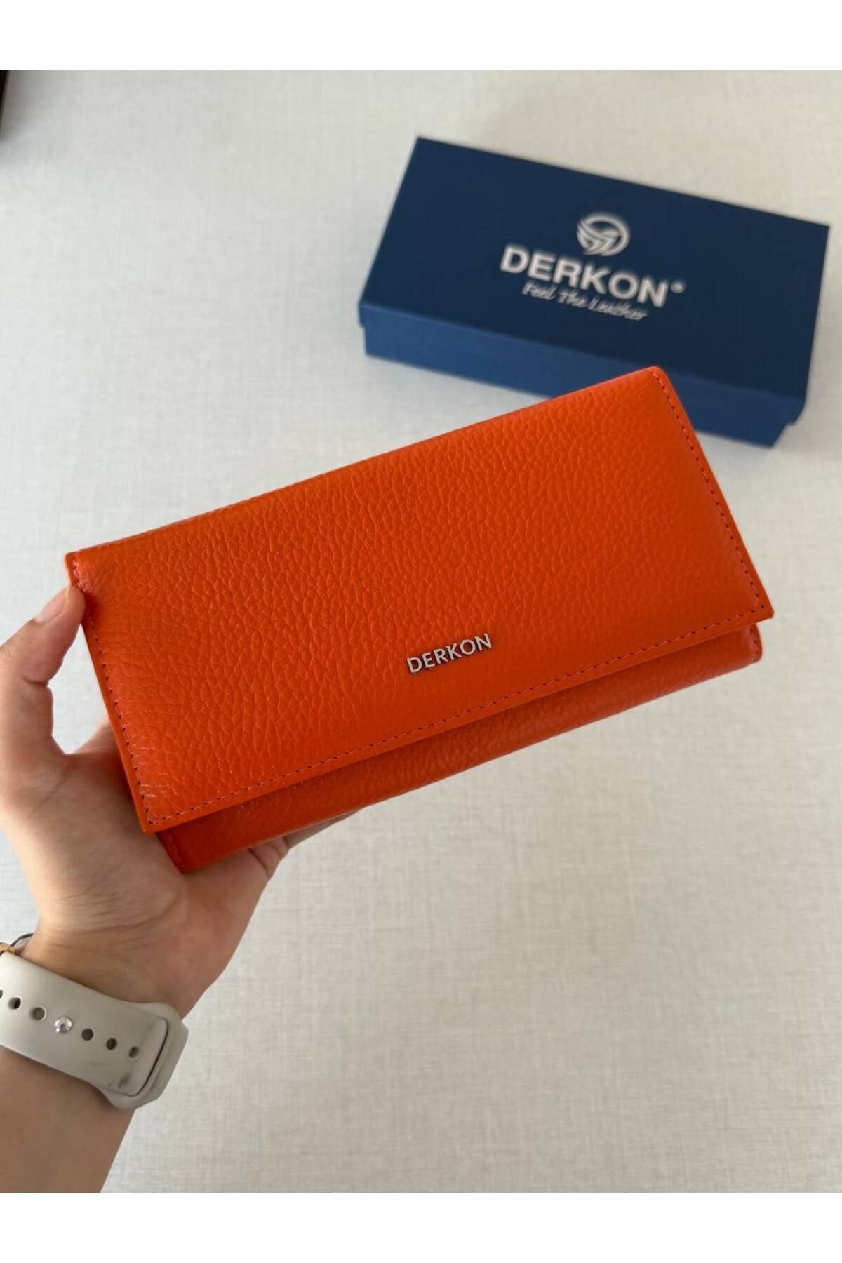 DERKON Hakiki Deri Vendy Model Bol Gözlü Kadın Cüzdanı Truncu