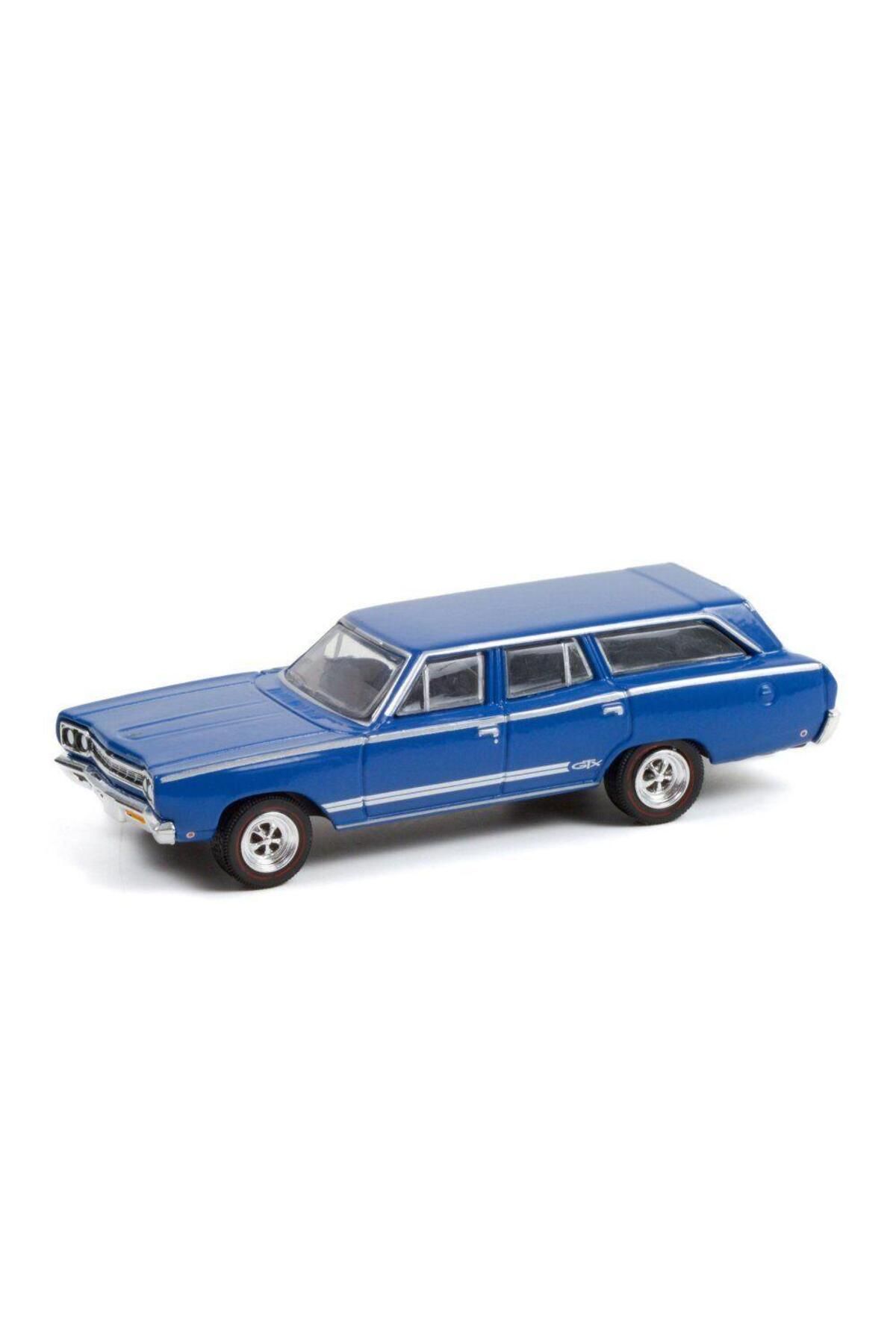 Greenlight 1968 Plymouth Satellite GTX Tribute Blue 1/64 Model Araba