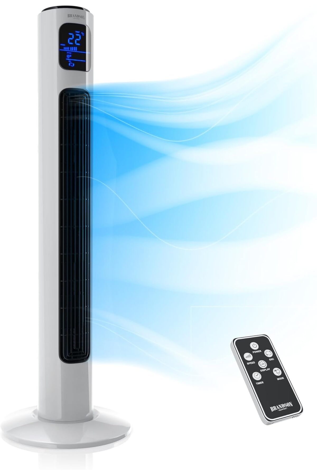 Brandson Uzaktan Kumandalı Kule Vantilatör 96 cm, Sessiz, 3 Mod, Zamanlayıcı, LED Ekranlı