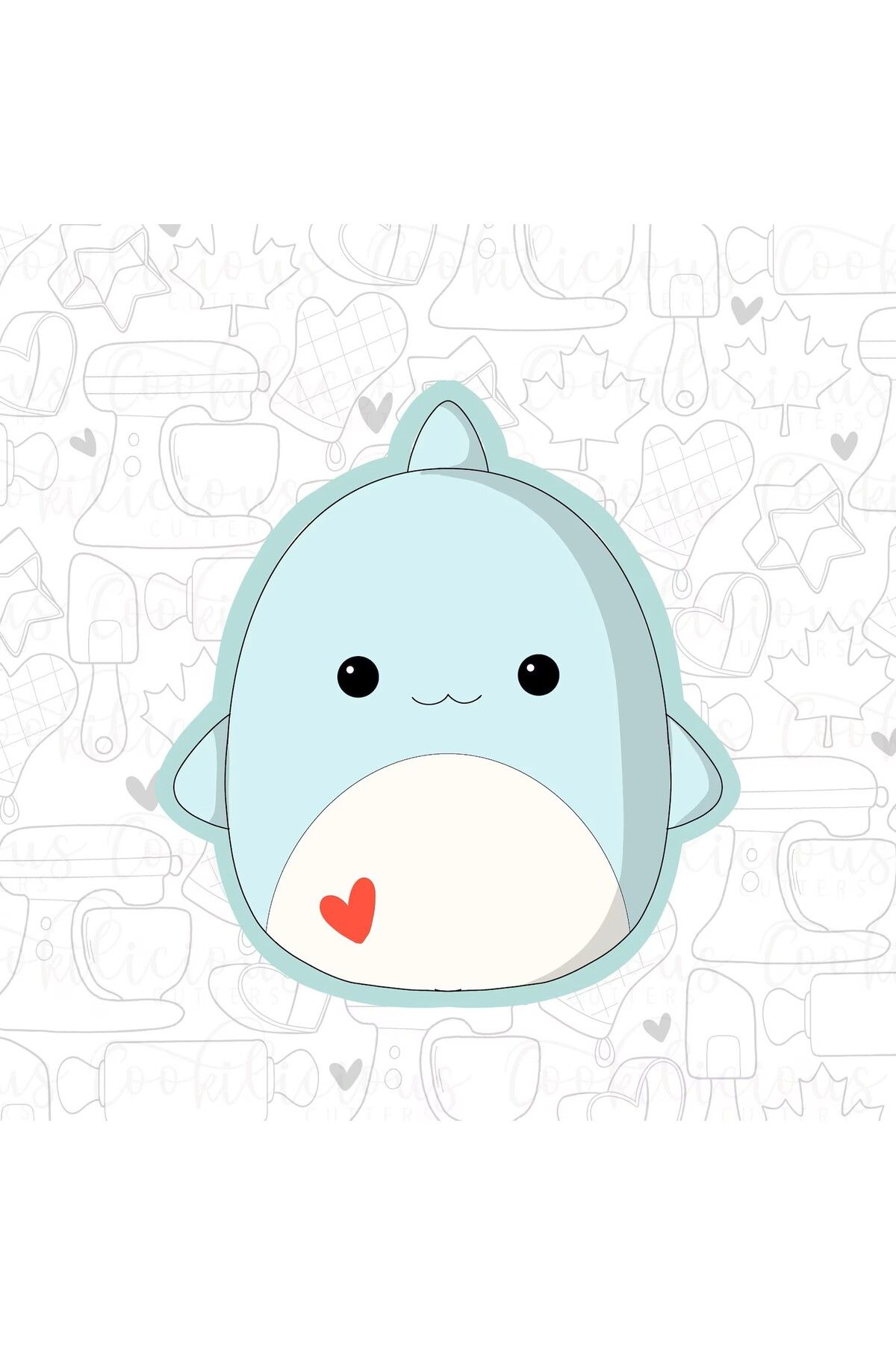 Muhcu Home Squishmallows Köpekbalığı Kurabiye Kalıbı ve Hamur Şekillendirici Kesici
