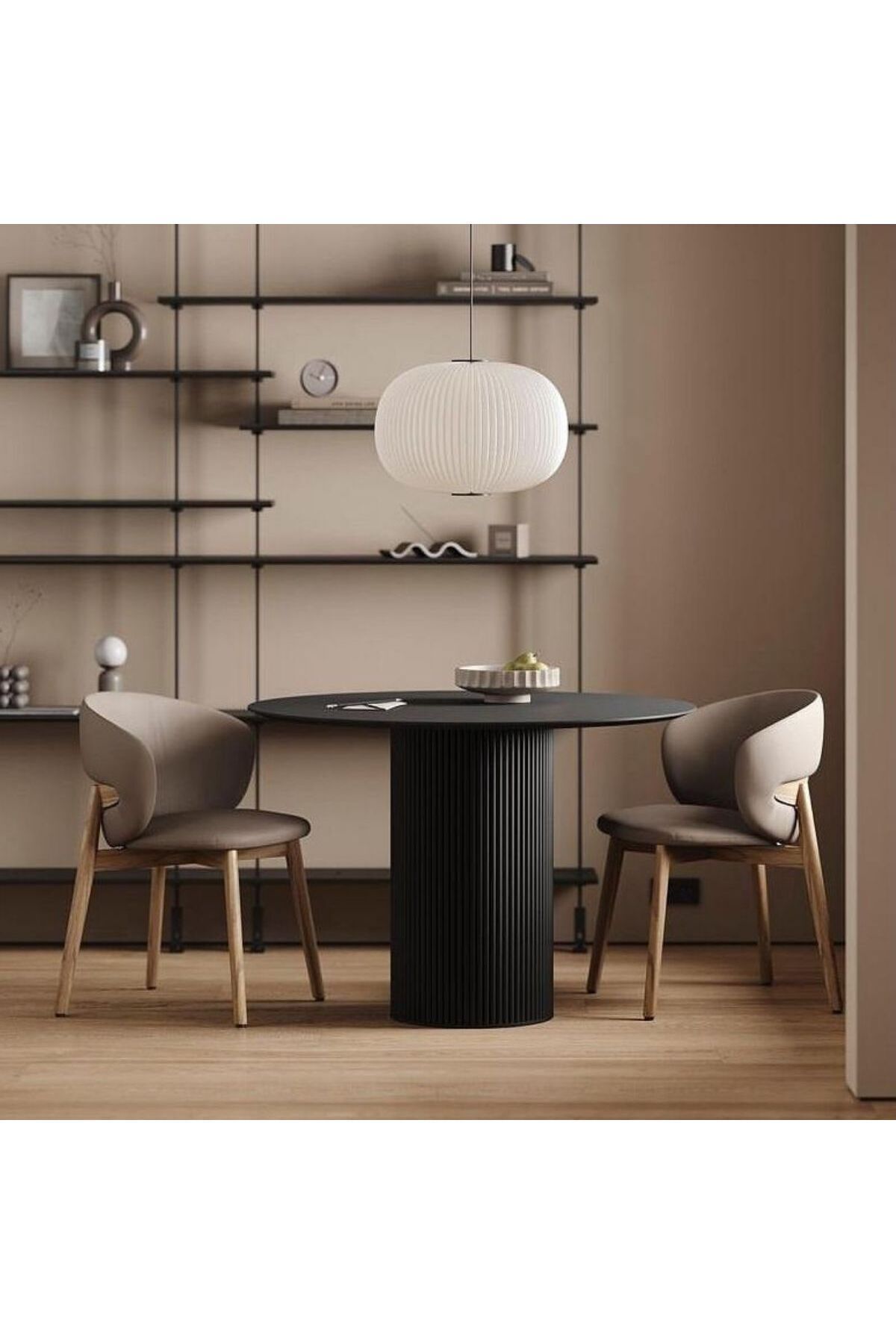 Gazzini Furniture Vintage Yuvarlak Ahşap Bohem Masa 100x100