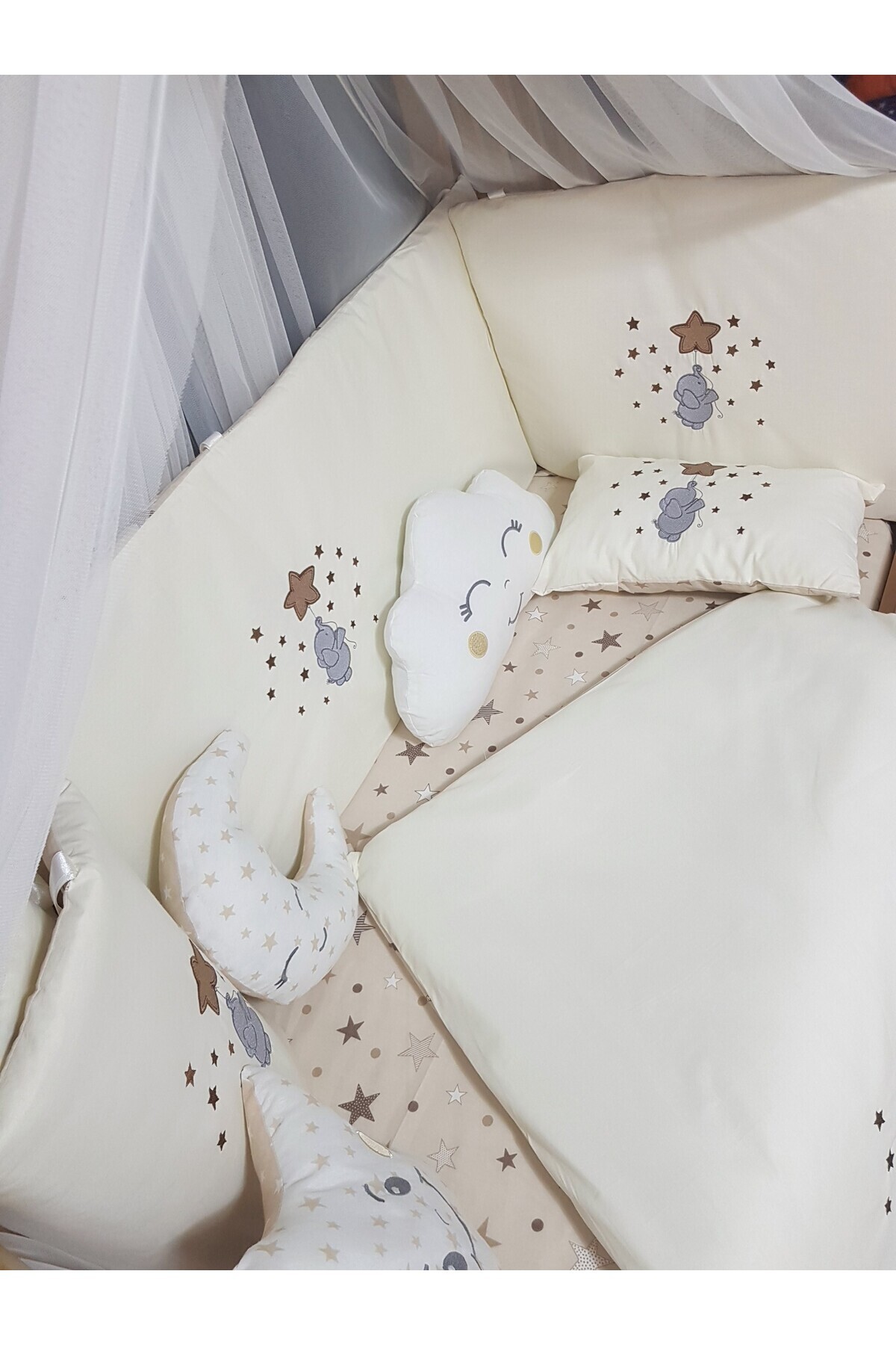 bebek_iklimi 17 Parça Nakışlı Bebek Uyku Seti 60x120 – Aparatlı Lüks Cibinlikli fotoğrafı 6 (önizleme)