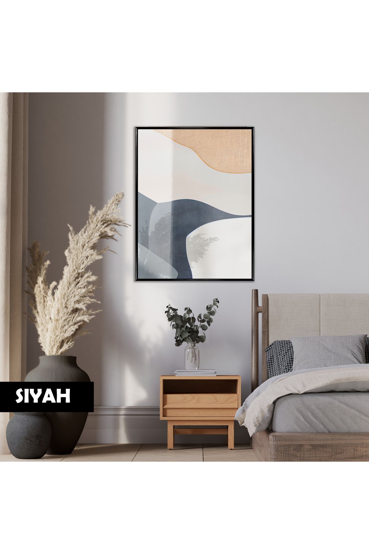Harikabirev HARİKABİREV|SOYUT| PASTEL RENKLİ MODEL |ÇERÇEVELİ TEMPERLİ CAM TABLO TEKLİ DİKEY