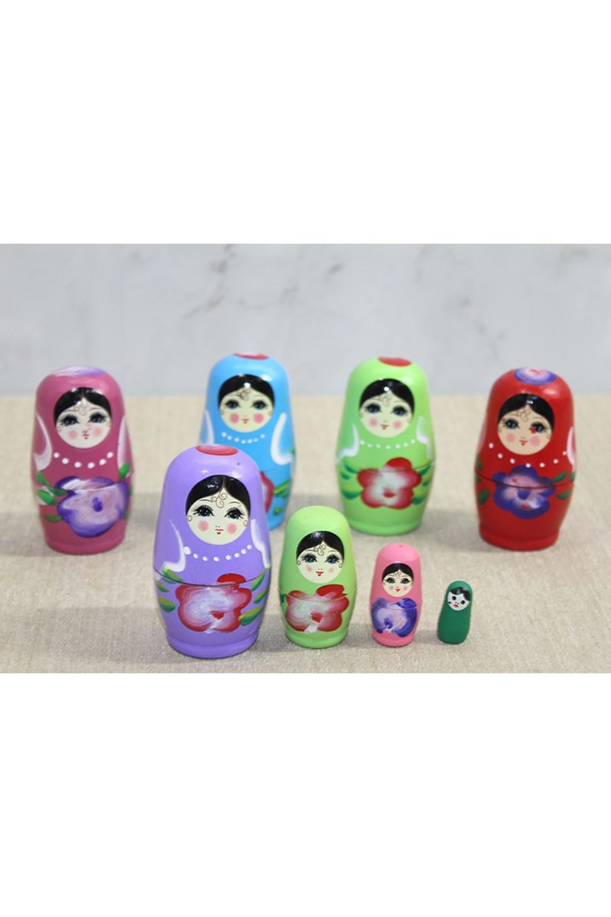Store 4'Lü Ahşap Matruşka 8 Cm